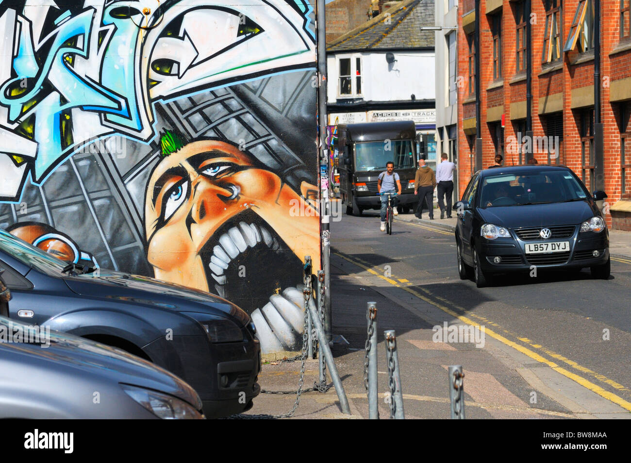 Graffiti VIII, North Laines, Brighton East Sussex, Regno Unito Foto Stock