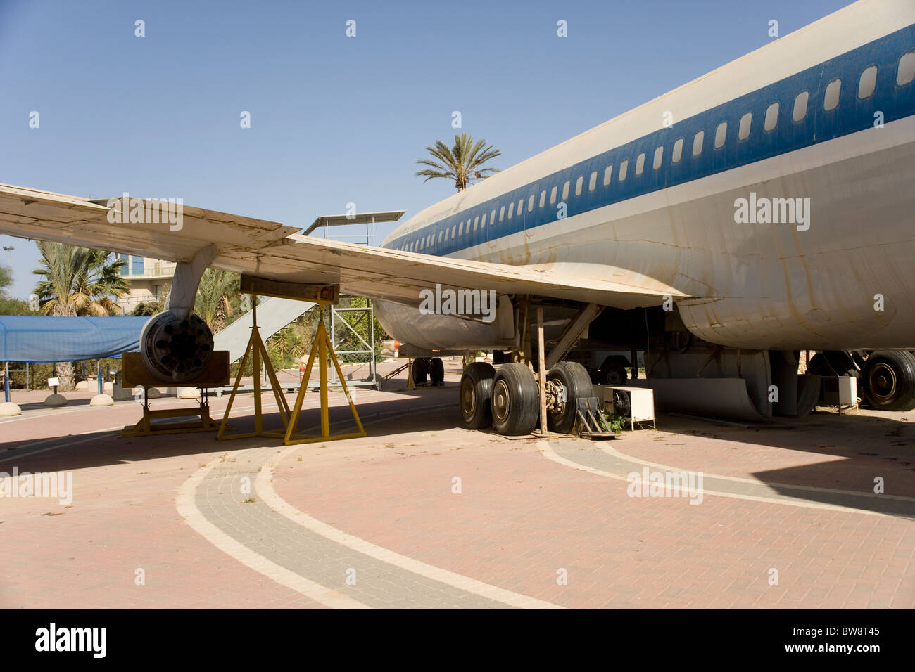 Boeing 707 utilizzato nel raid on Entebbe presso la forza aerea israeliana Museum a Hazerim vicino a Beersheva (Beersheba) Israele Foto Stock