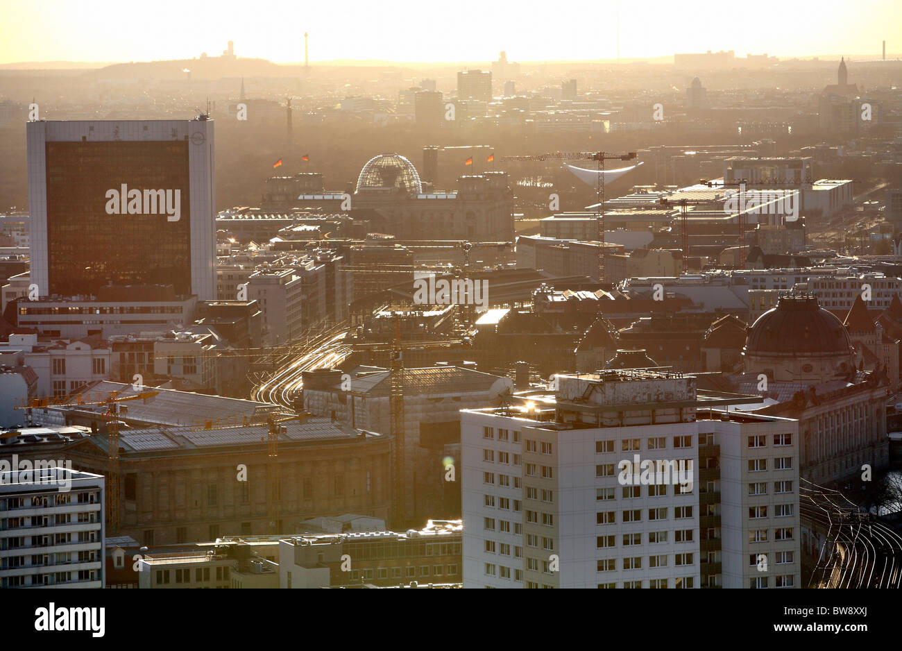 Panorama della città di Berlino, Germania Foto Stock