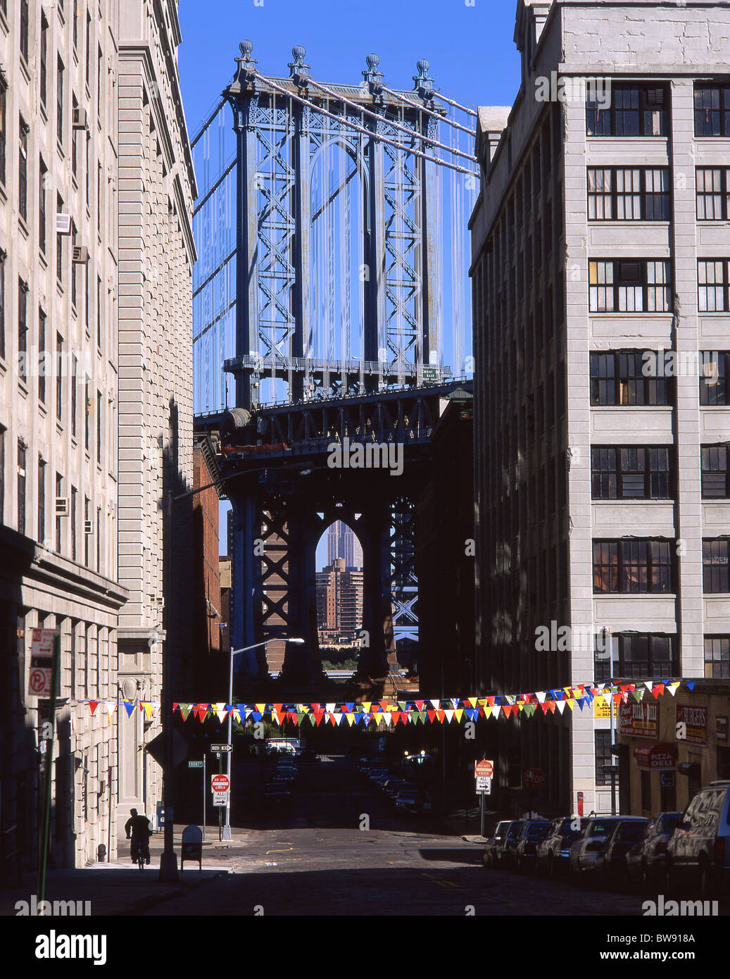 Manhattan Bridge, Manhattan, New York, nello Stato di New York, Stati Uniti d'America Foto Stock