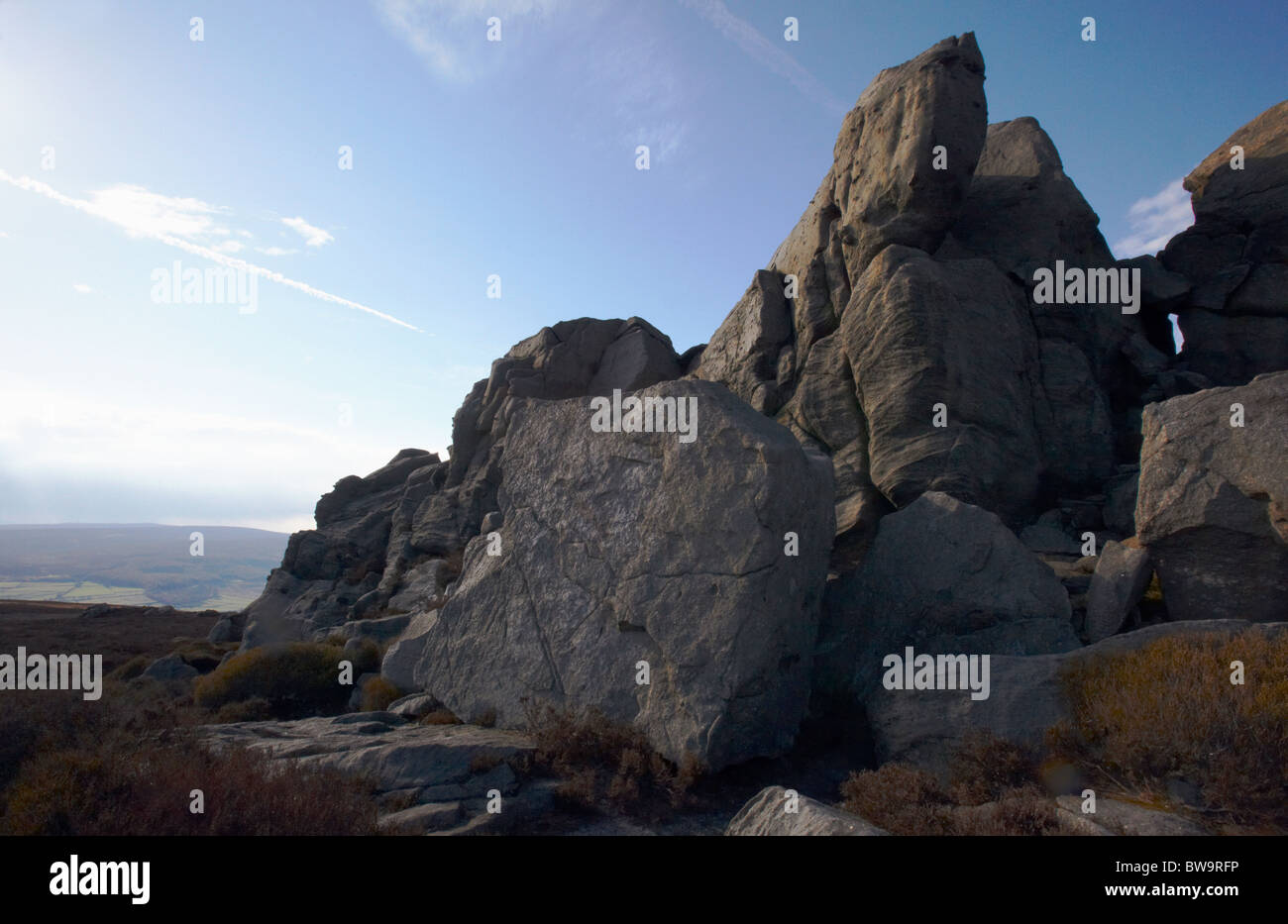 Immagini sgranate e da Simon del posto di guida. Wharfedale, North Yorkshire Foto Stock