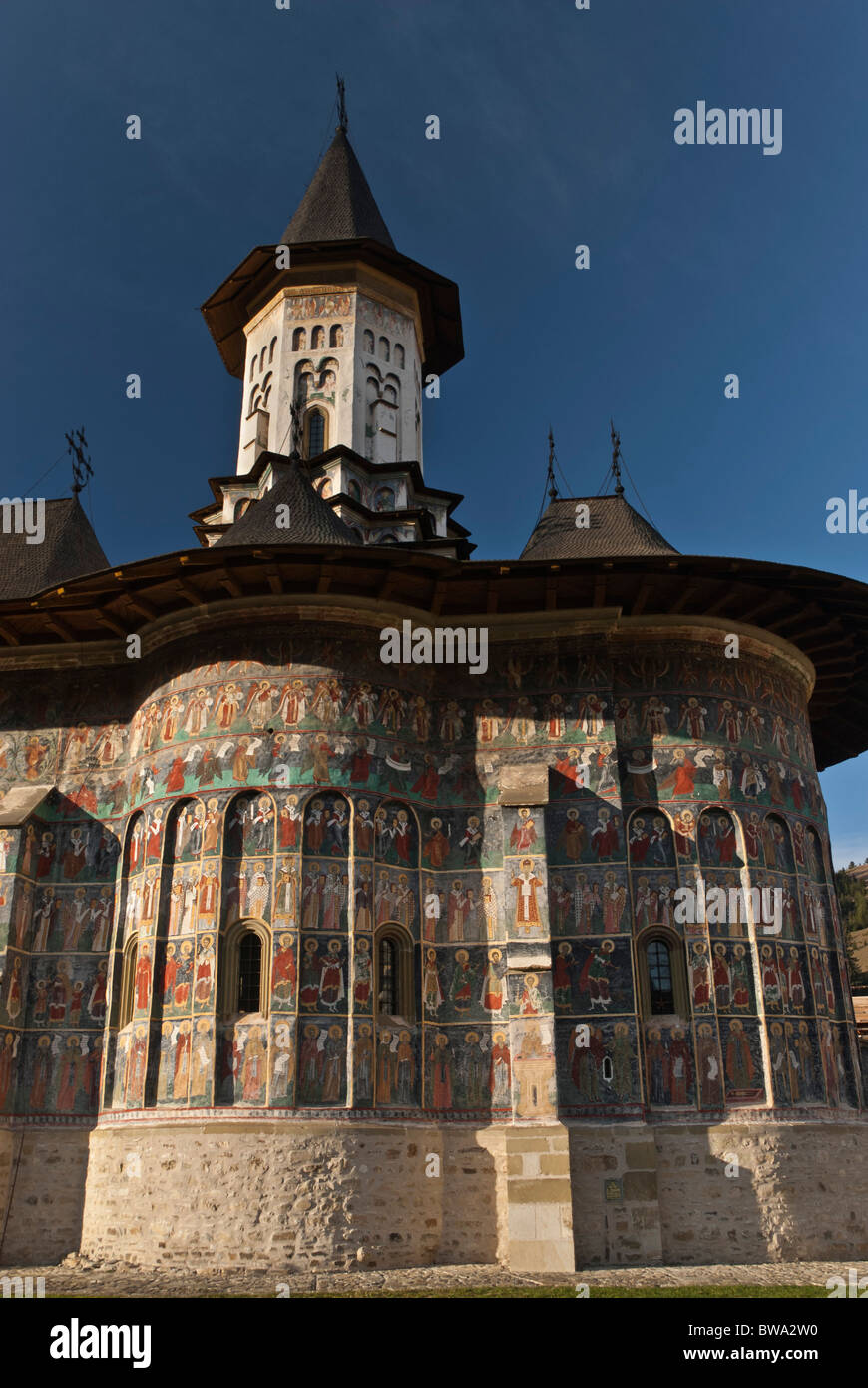 Sucevita. Uno dei monasteri dipinti della Bucovina, la Romania, l'Europa. Foto Stock