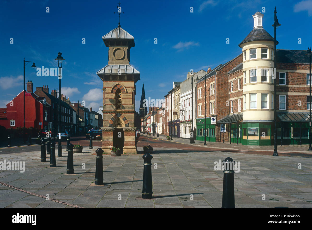 Memoriale di Tynemouth clock e la zona circostante, Tynemouth Tyne and Wear Foto Stock
