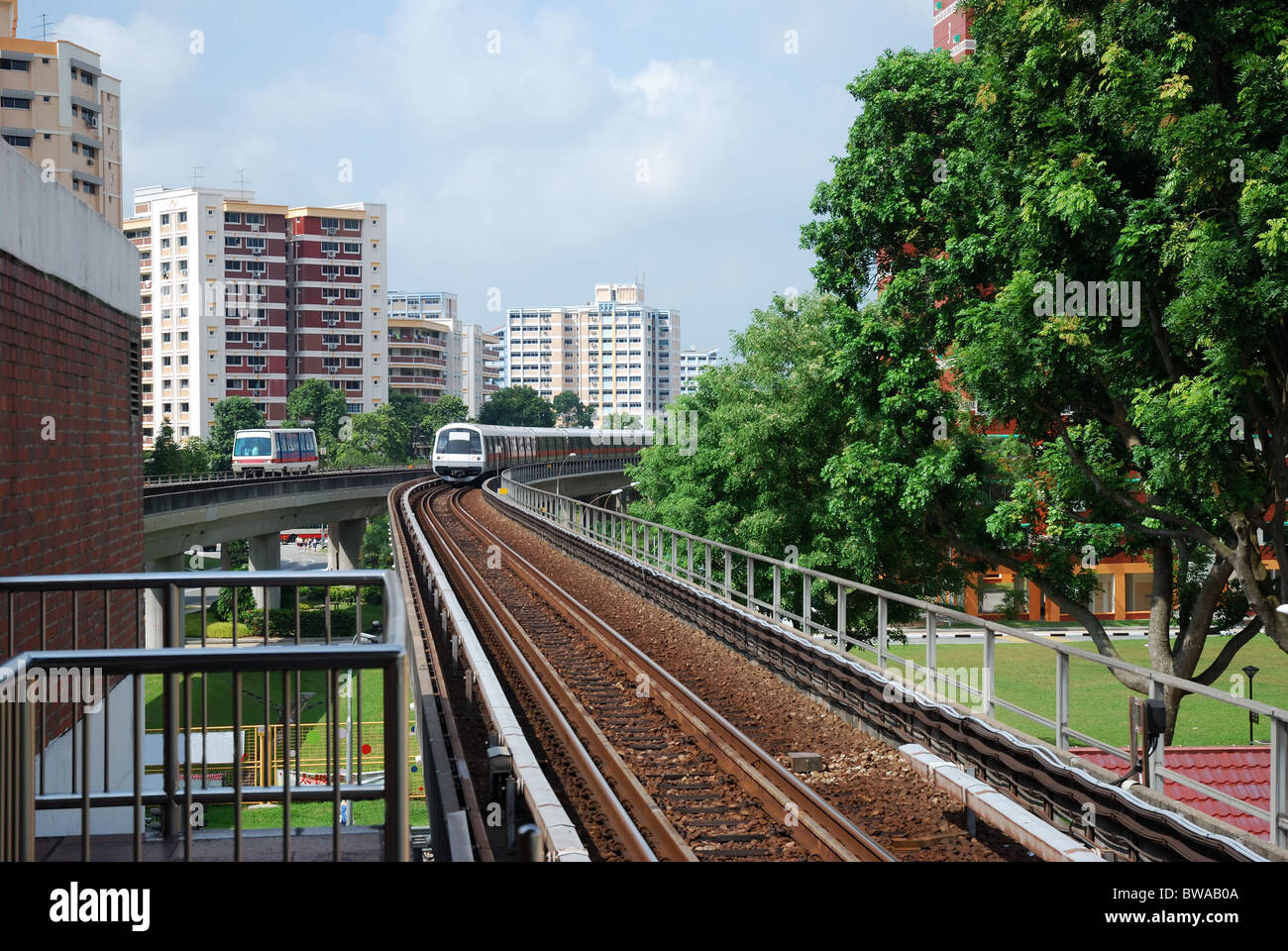 Un treno MRT in Singapore Foto Stock