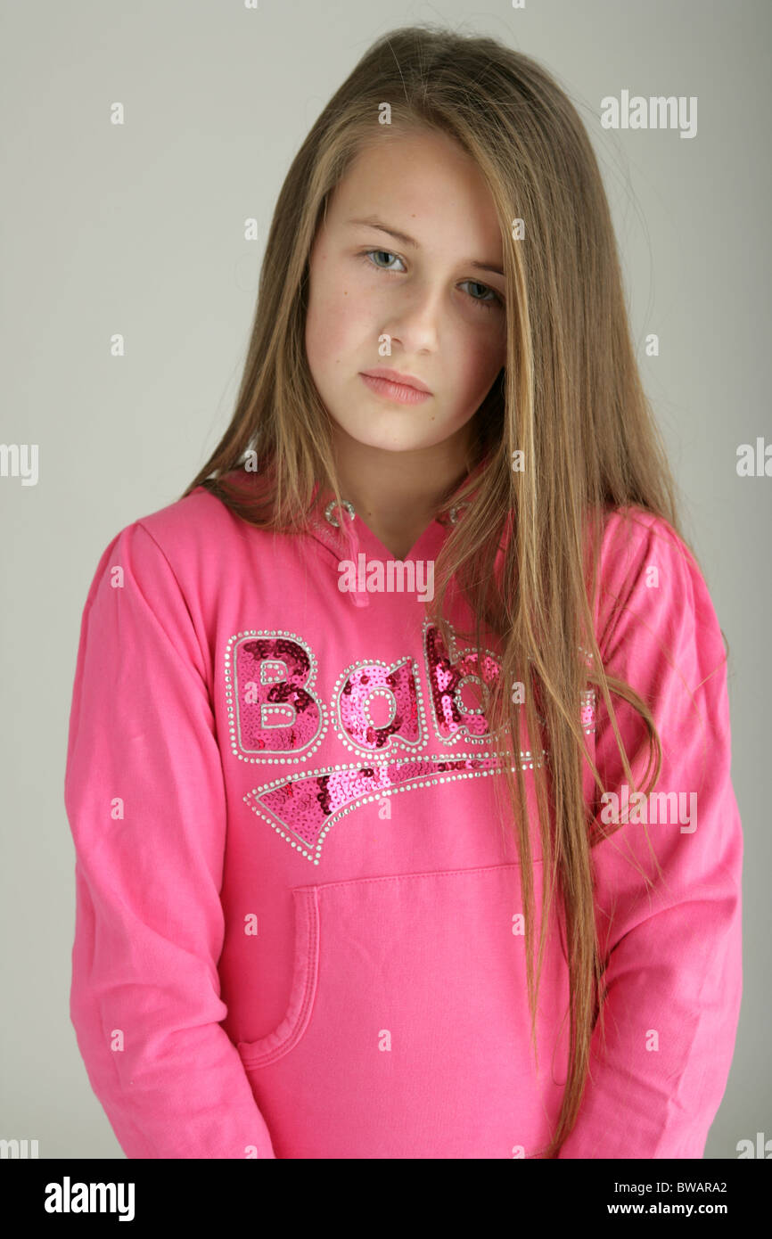 Ritratto di ragazza di 10 anni. Foto Stock