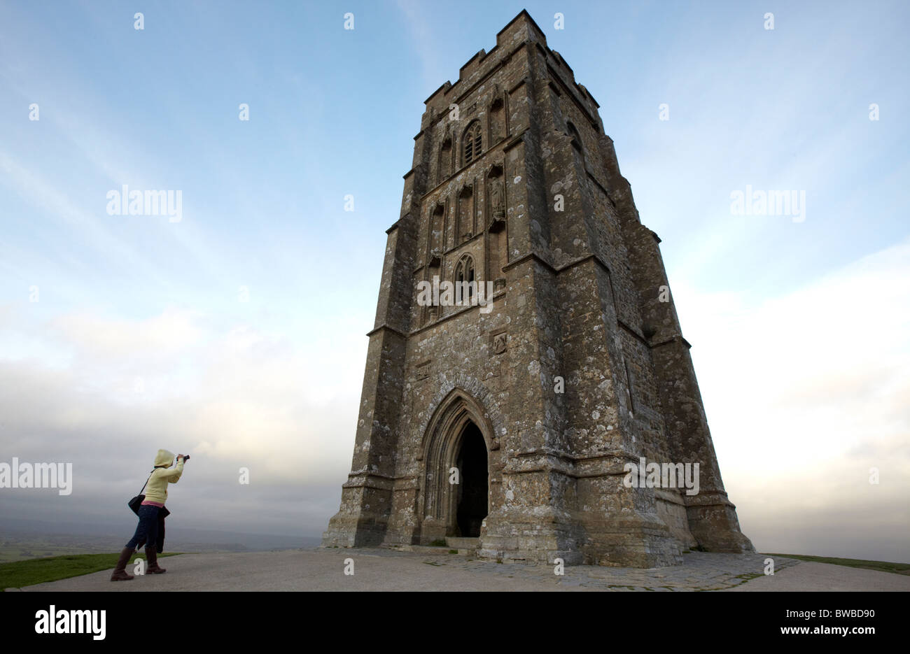 Glastonbury Tor Somerset REGNO UNITO Europa Foto Stock