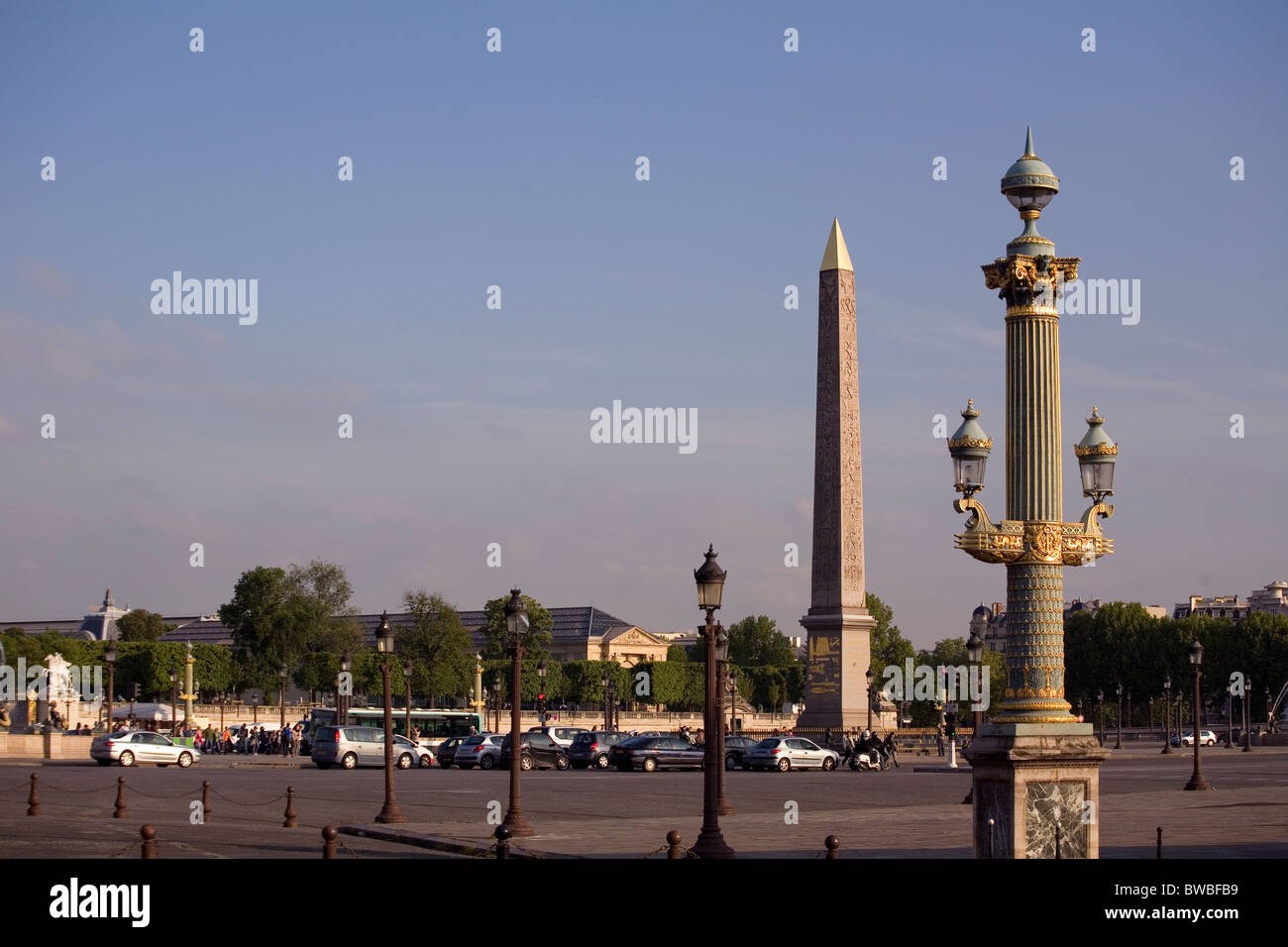 Obelisco Egiziano sulla place de la Concorde Foto Stock