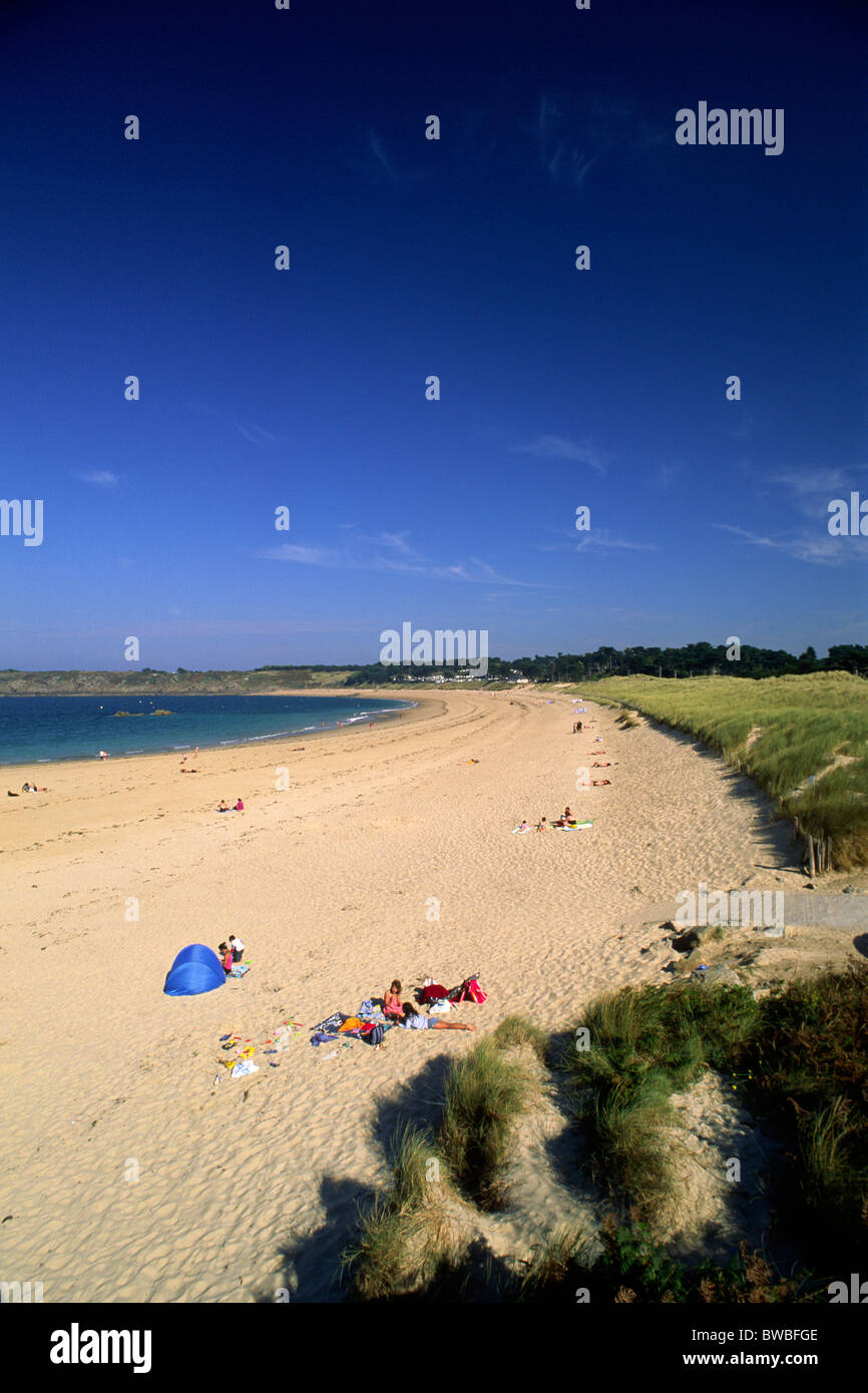 Francia, Bretagna (Bretagna), Saint Malo, spiaggia di Dunes de Chevrets Foto Stock