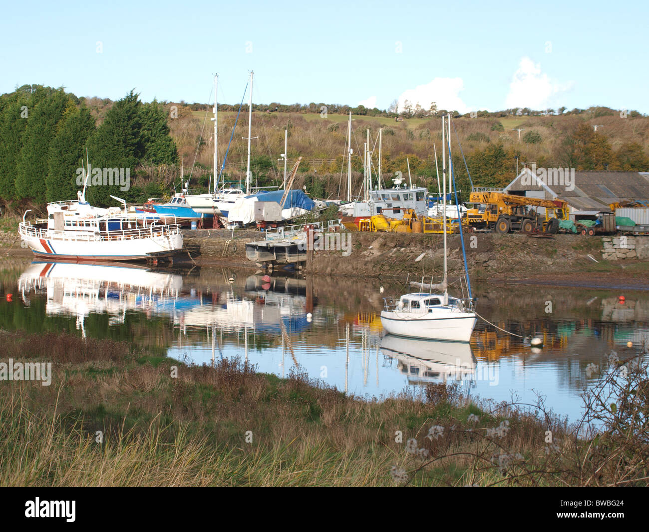 Boat Yard, St Albans, Cornwall Foto Stock