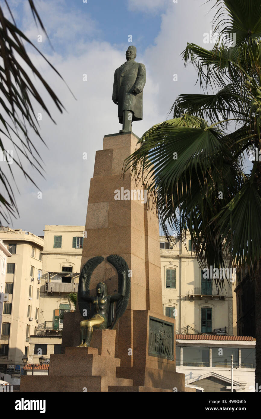 Saad Zaghloul statua in Alessandria, Egitto Foto Stock