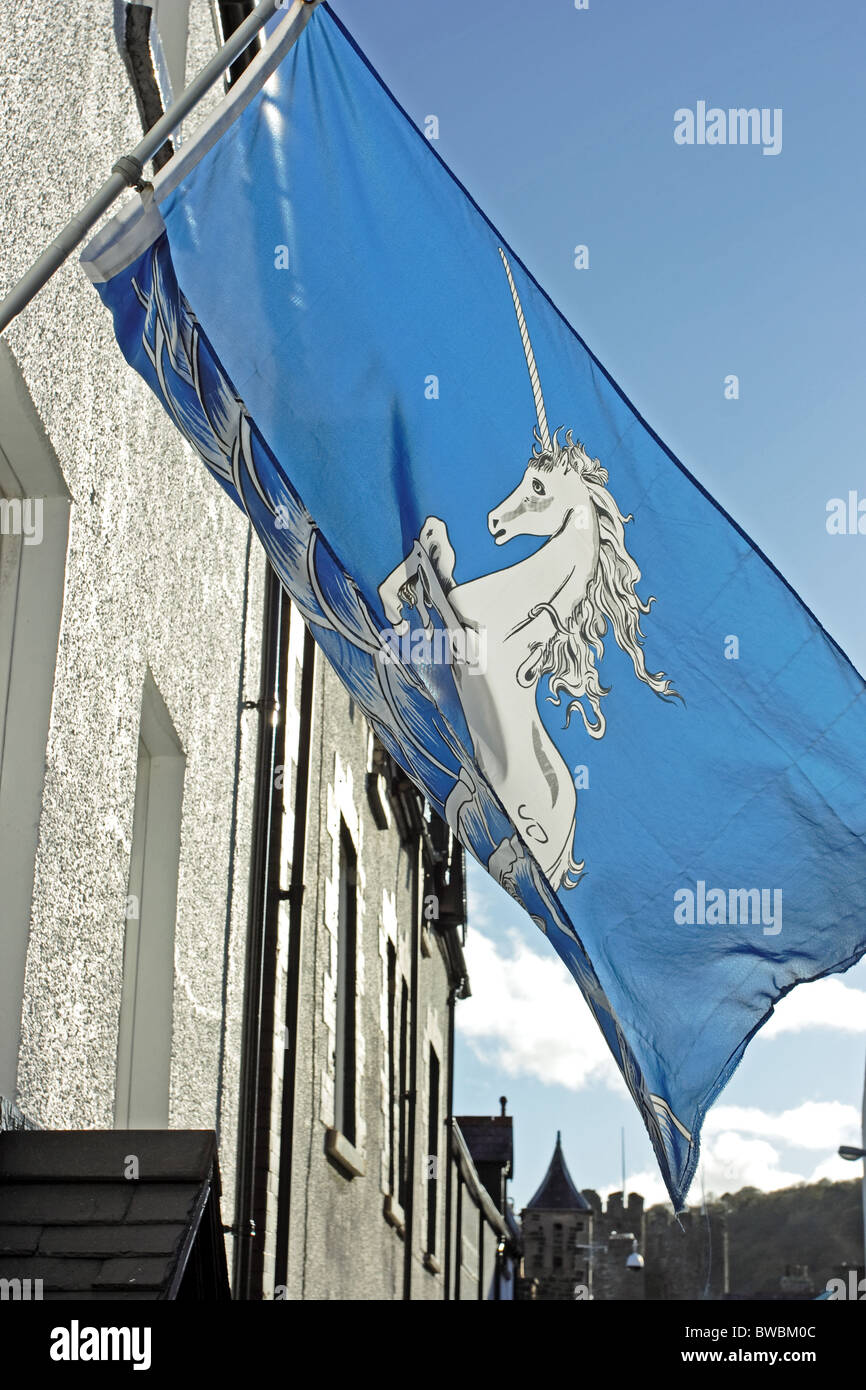 U24 Toppa Stiro Unicorno Bandiera Blu - 9x6 Cm - Patch Termoadesiva Per Abbigliamento