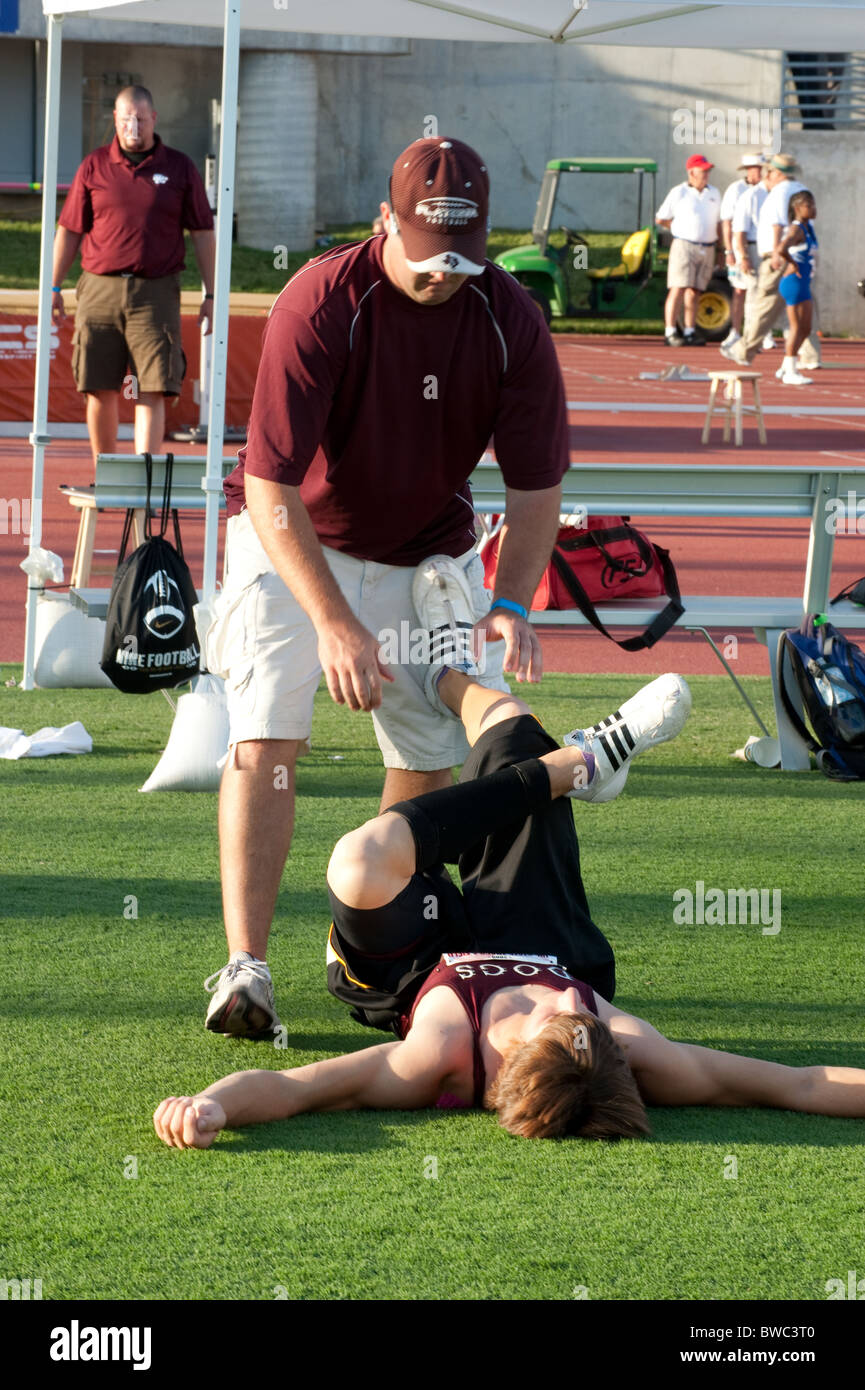 Austin, TX Giugno 5, 2009: University Interscholastic League (UIL) traccia di stato incontrare, sessioni di venerdì Foto Stock