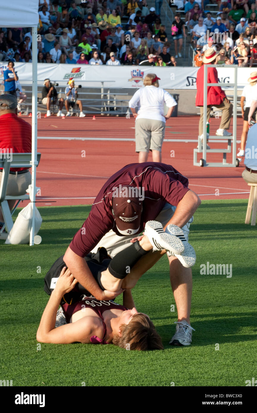 Austin, TX Giugno 5, 2009: University Interscholastic League (UIL) traccia di stato incontrare, sessioni di venerdì Foto Stock