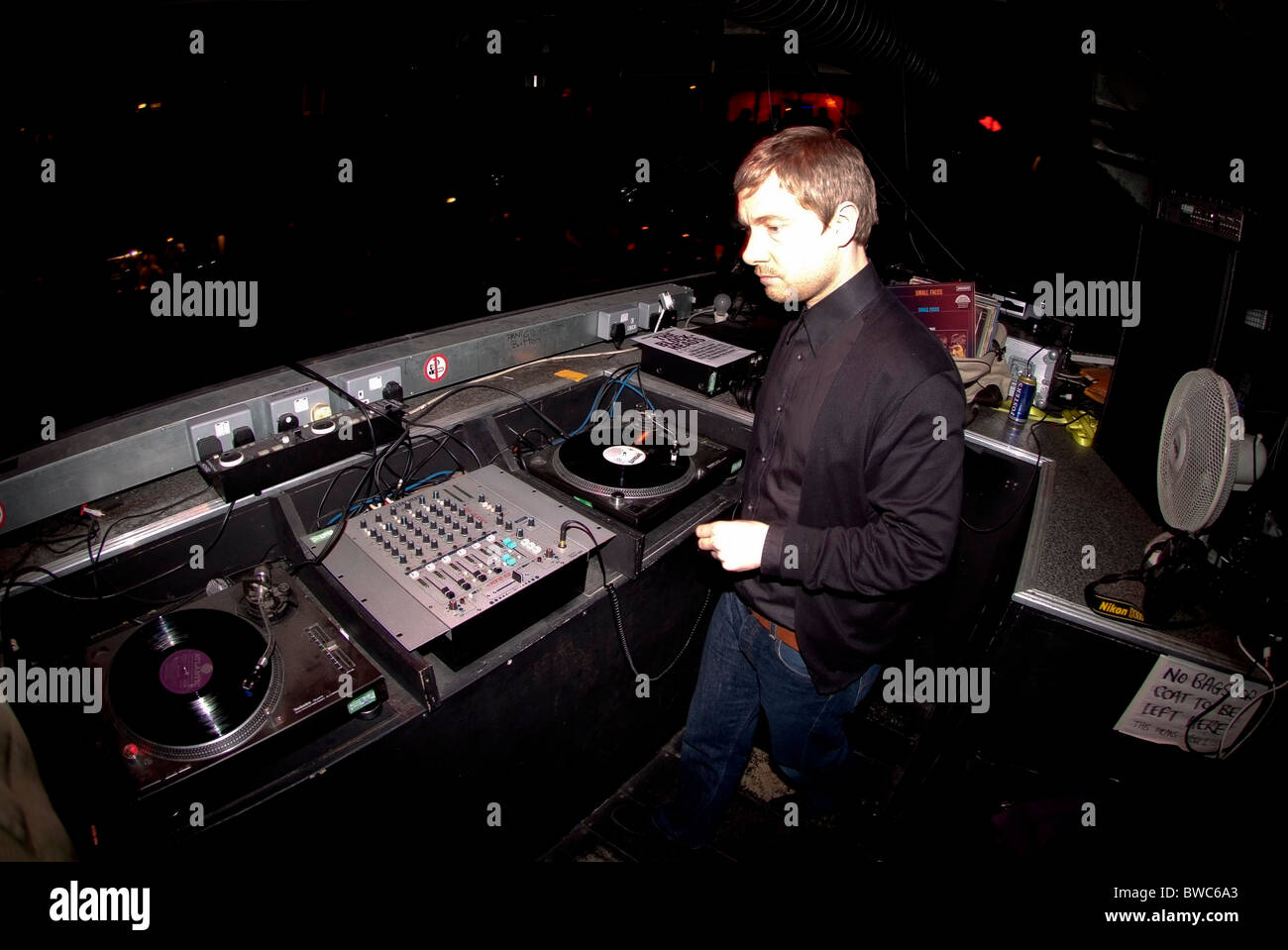 Attore Martin Freeman, l'attività di DJ a Londra Foto Stock
