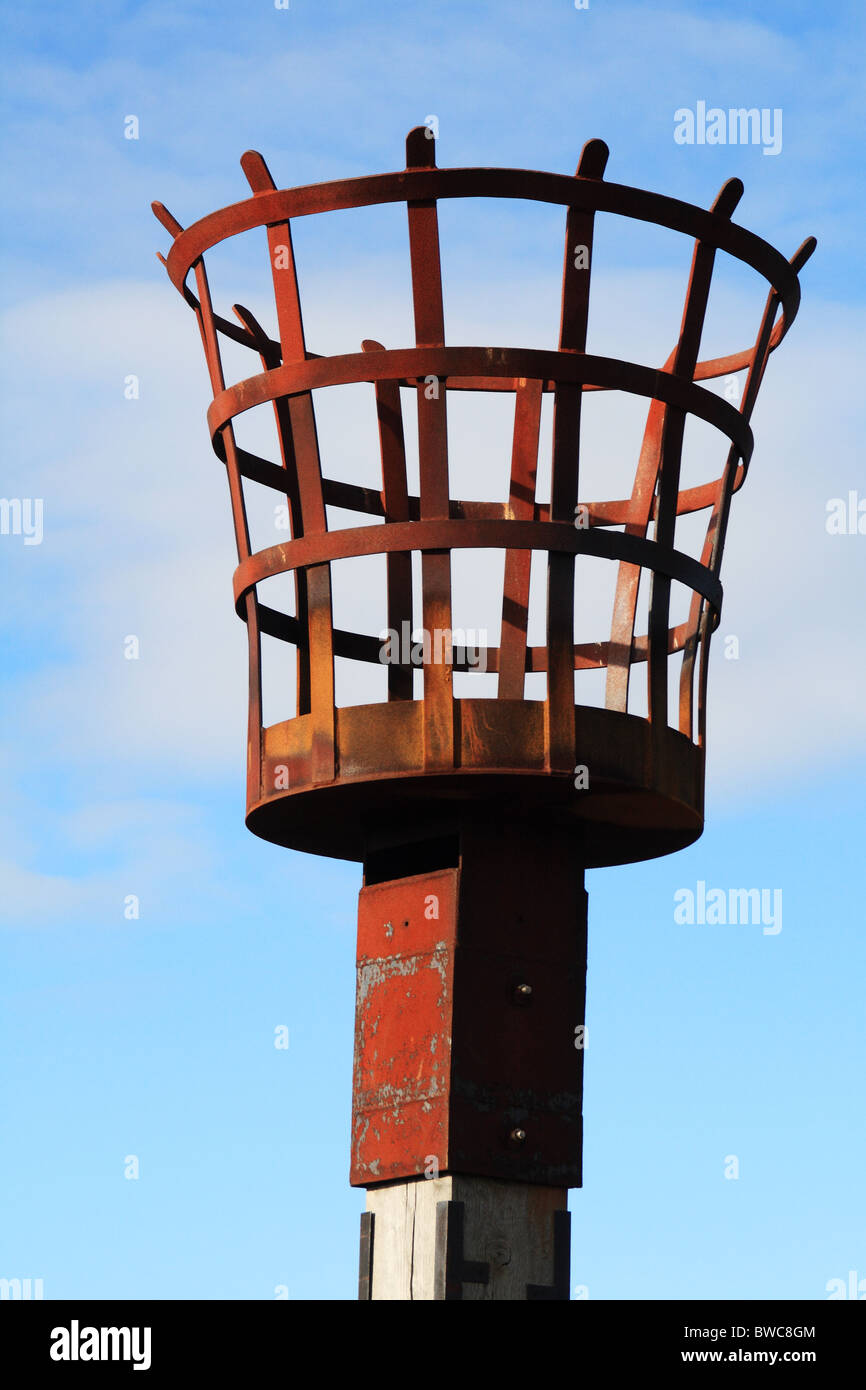 Halifax Faro sulla collina di faro rotante acceso come una torcia o segnale di faro rotante Foto Stock