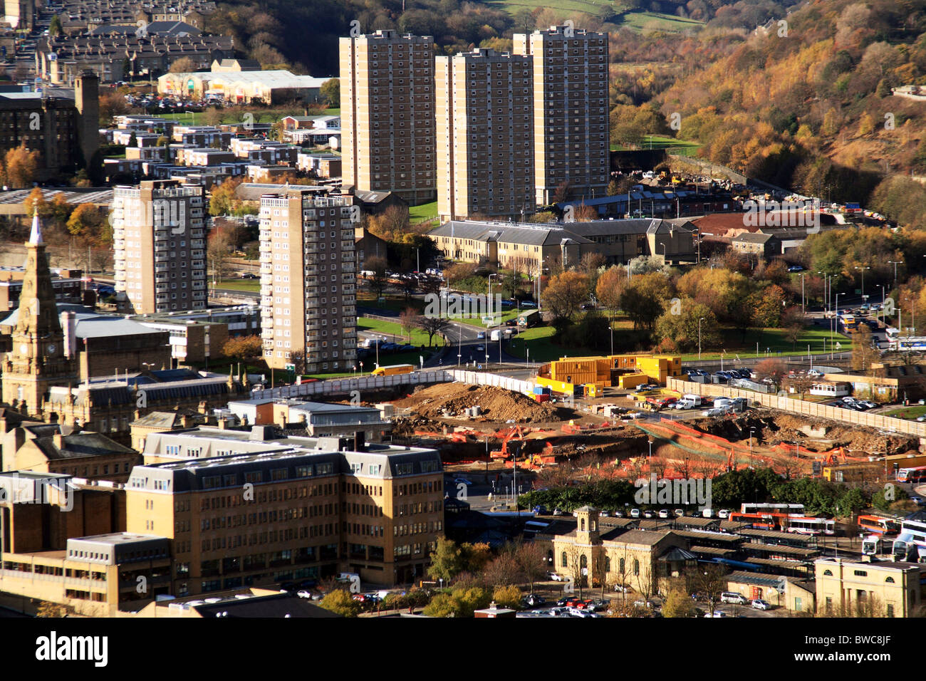 Broadway complesso per lo shopping la costruzione nel novembre 2010 Halifax Yorkshire Regno Unito Regno Unito Foto Stock