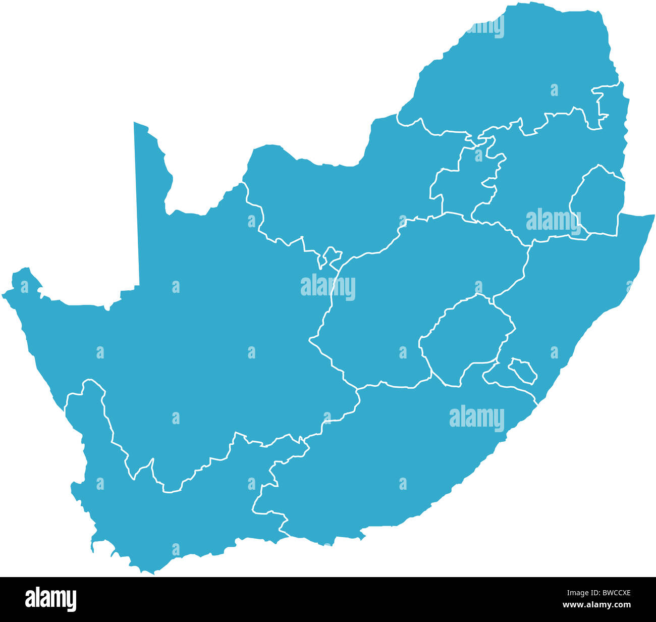 Vi è una mappa di Sud Africa paese Foto Stock