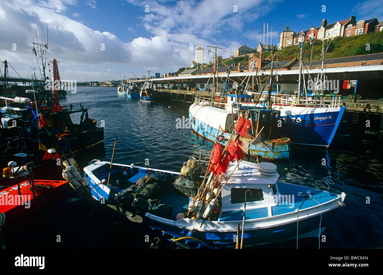 Barche da pesca a North Shields Fish Quay, Tyne and Wear Foto Stock