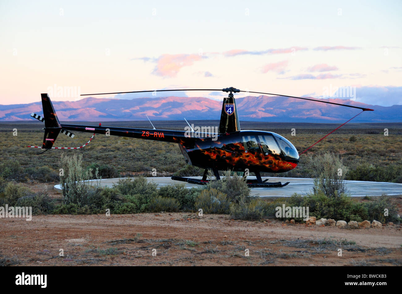 Un elicottero di lusso in wildlife Game Reserve. Sud Africa. Foto Stock