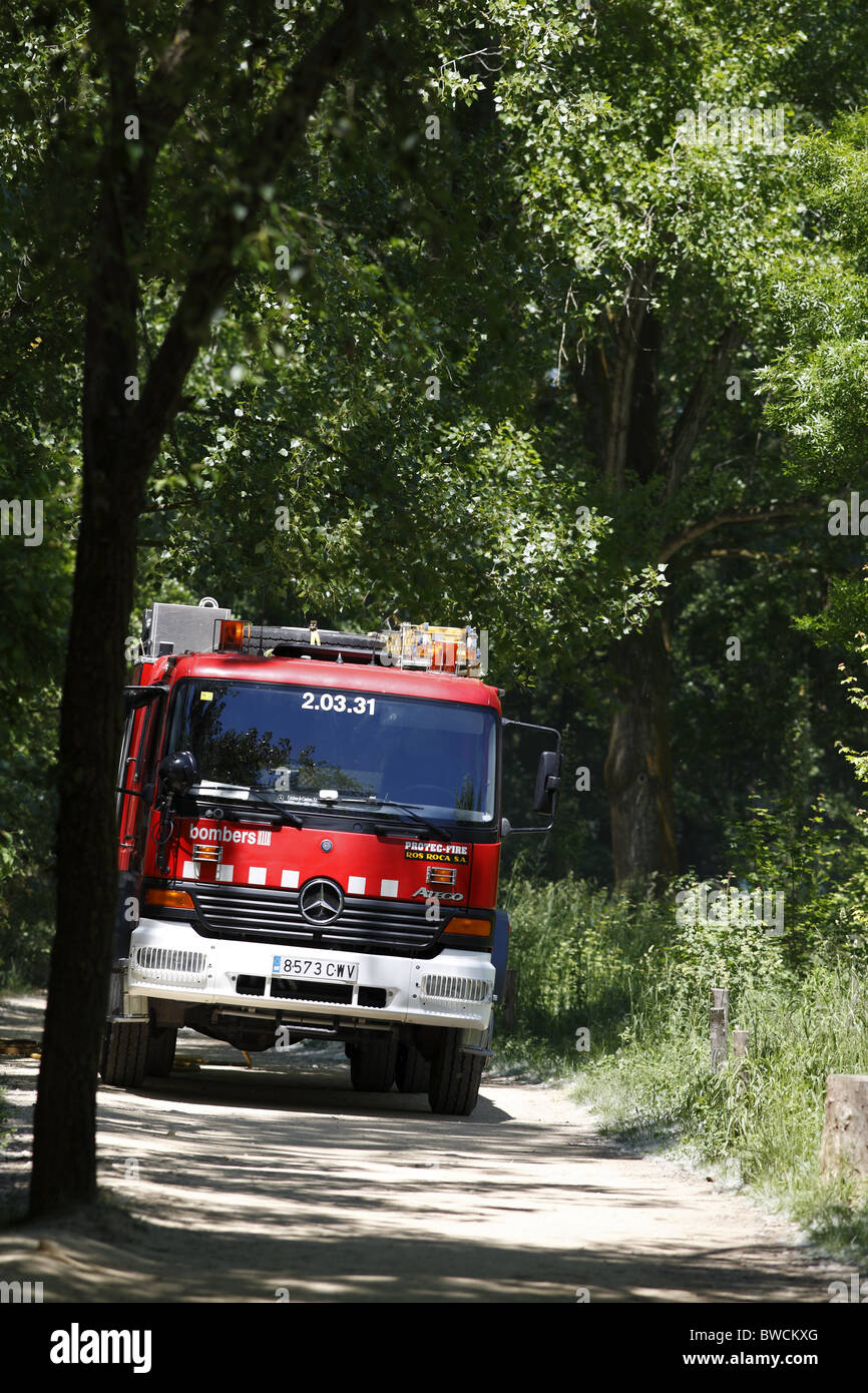 Motore Fire in Banyoles, Catalonia, Costa Brava, Spagna Foto Stock