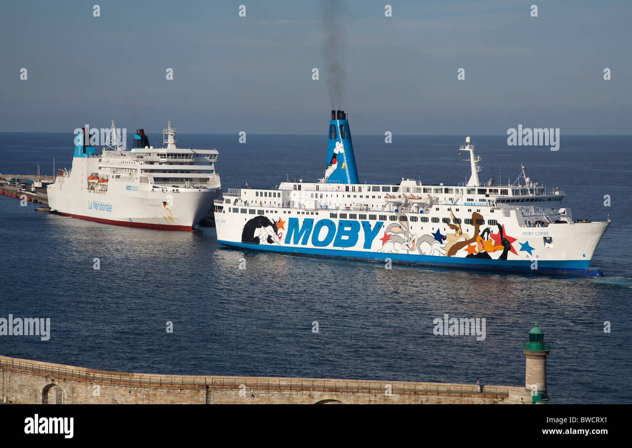 Traghetto Moby a Bastia Foto Stock