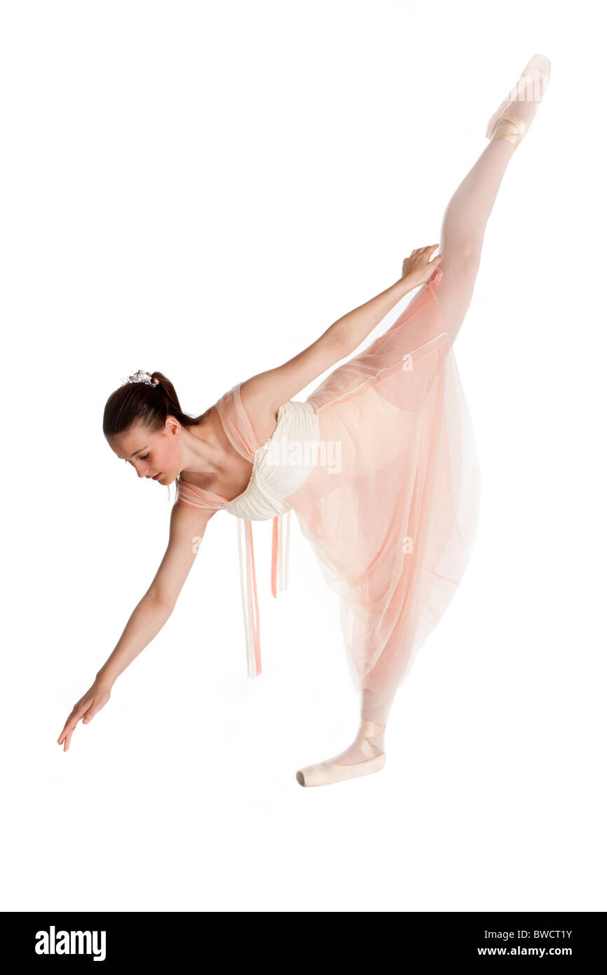 Studio shot di bella giovane ballerina Foto Stock