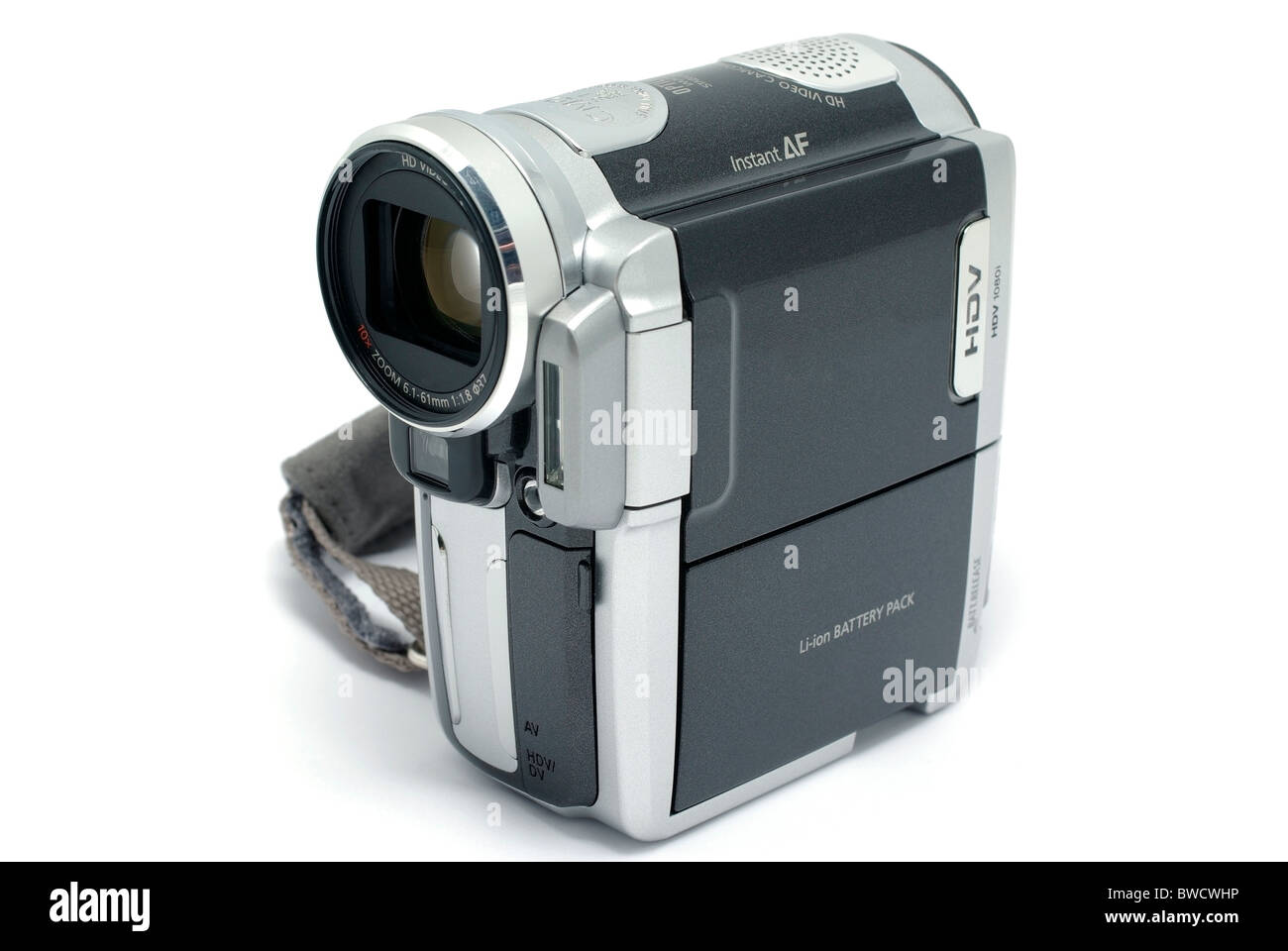 Il video HDV videocamera isolati su sfondo bianco. Foto Stock