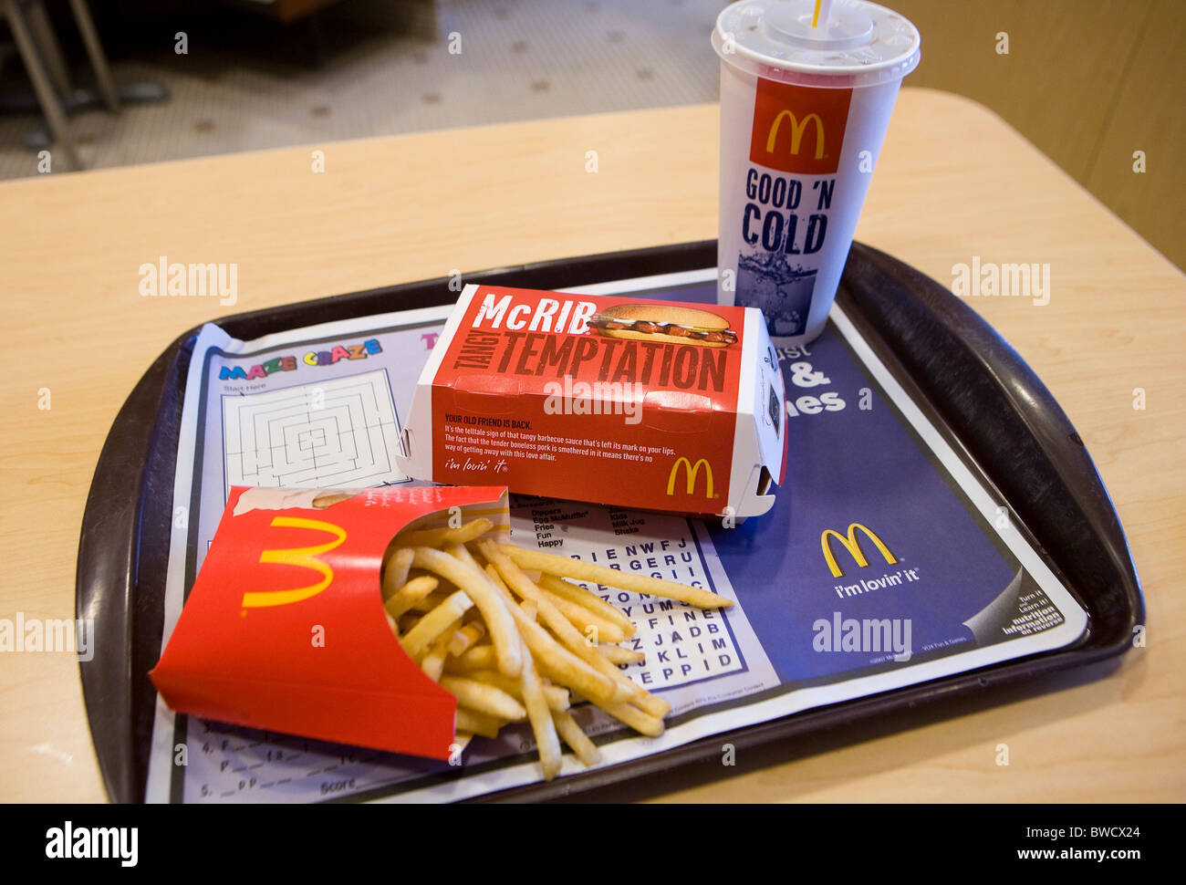 Un McDonald's McRib sandwich. Foto Stock