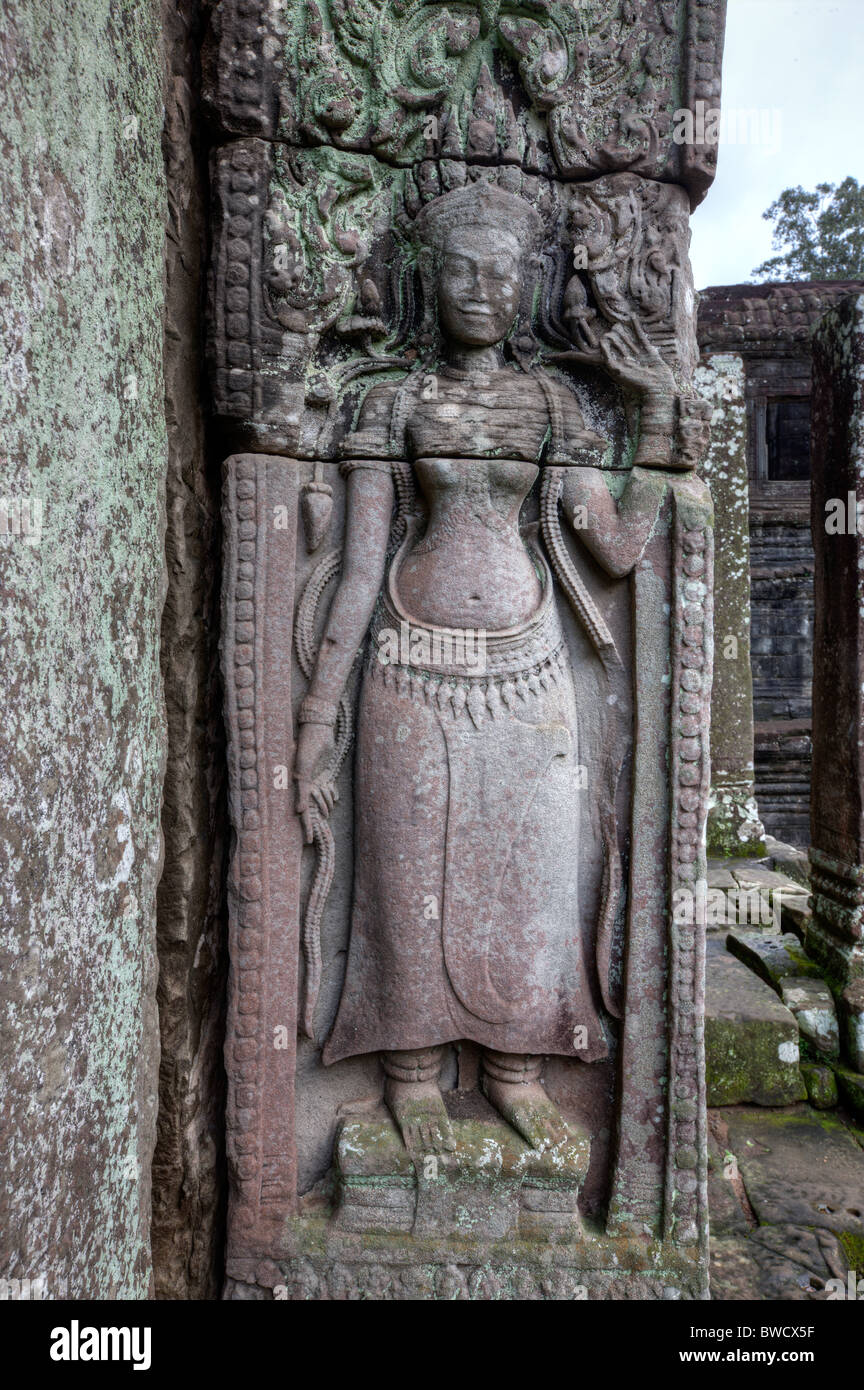 Il tempio Bayon, Angkor Thom, Siem Reap Provincia, in Cambogia. Asia Foto Stock