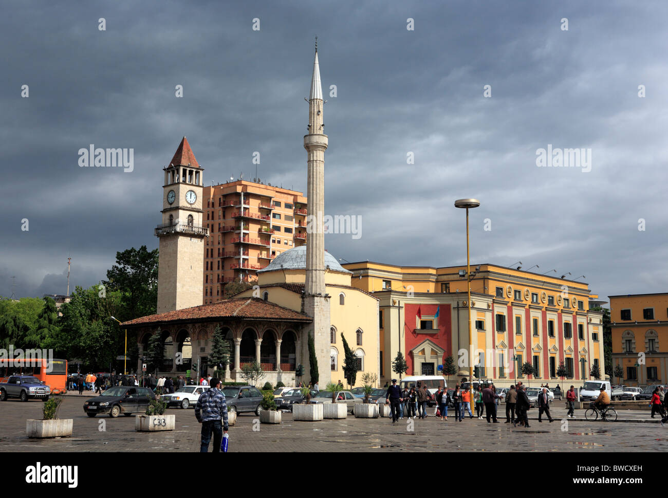 Piazza Skanderbeg, Tirana (Tirane), l'Albania Foto Stock