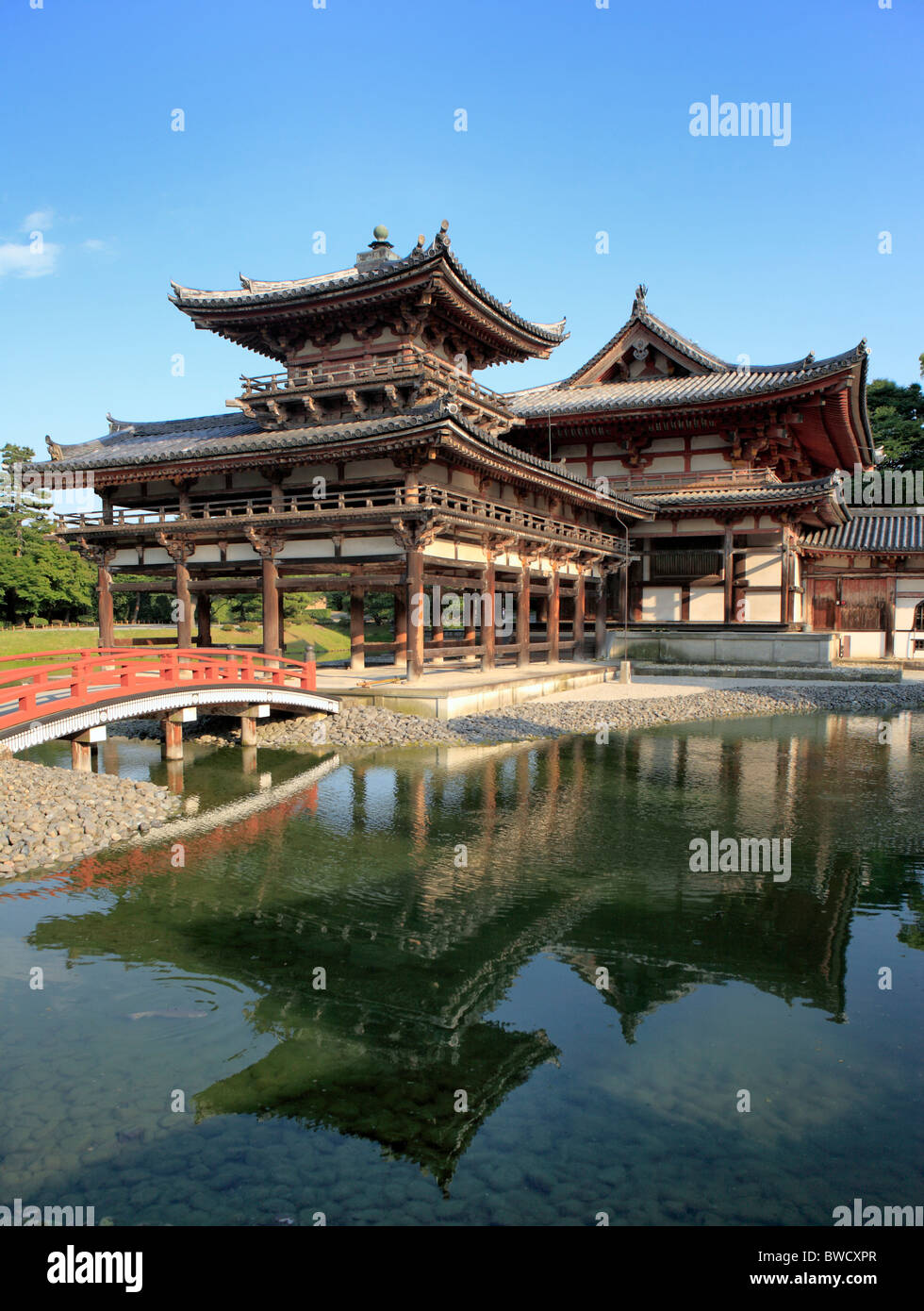 Byodo-in monastero, Phoenix hall (1053), Uji, vicino a Kyoto, Giappone Foto Stock