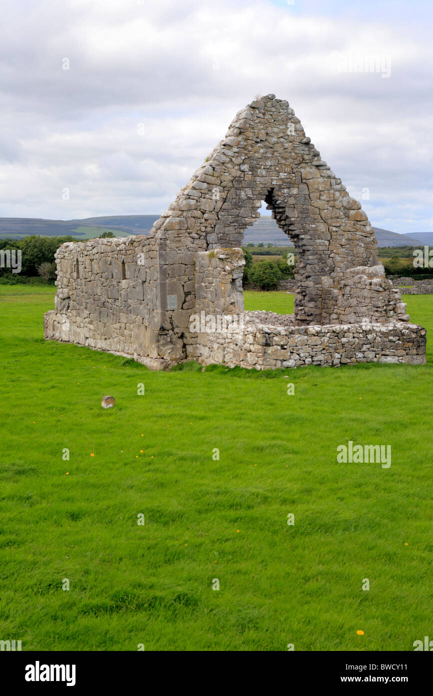 La chiesa (11-13 sec.), Kilmacduagh, contea di Galway, Irlanda Foto Stock