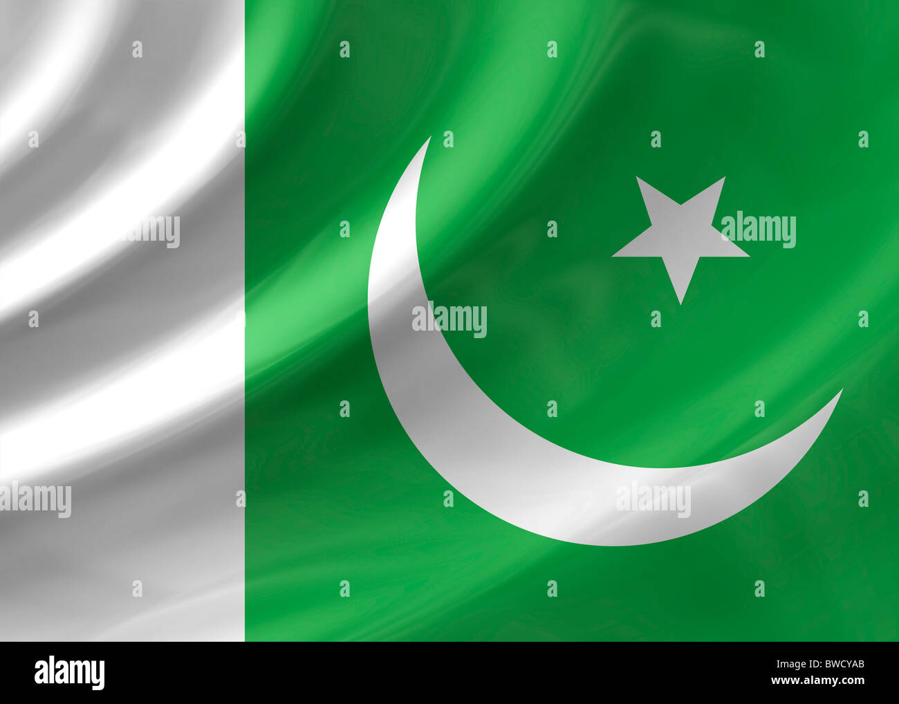 Bandiera del Pakistan Foto Stock