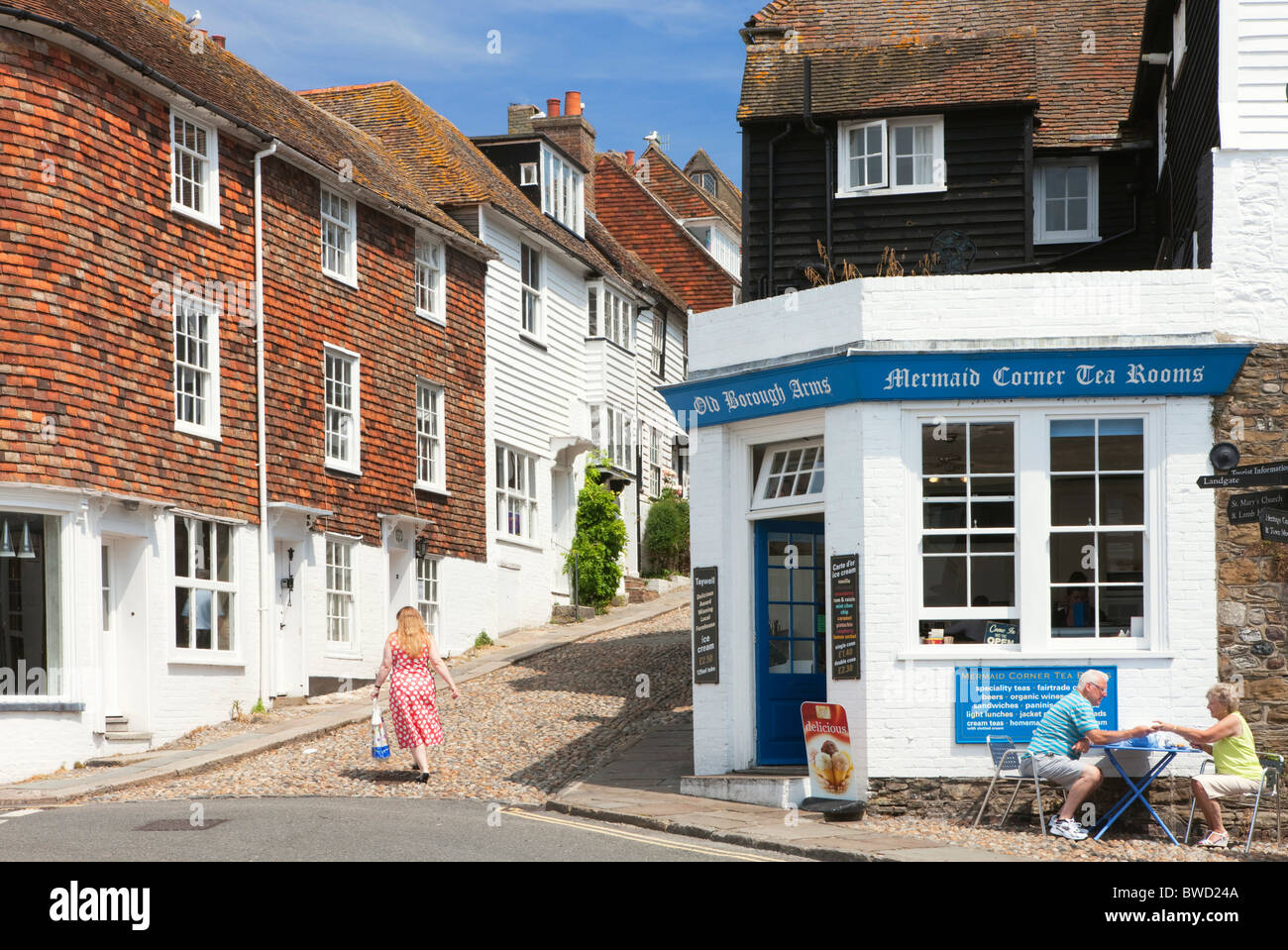 Mermaid Street; segale; East Sussex; Inghilterra, Gran Bretagna Foto Stock