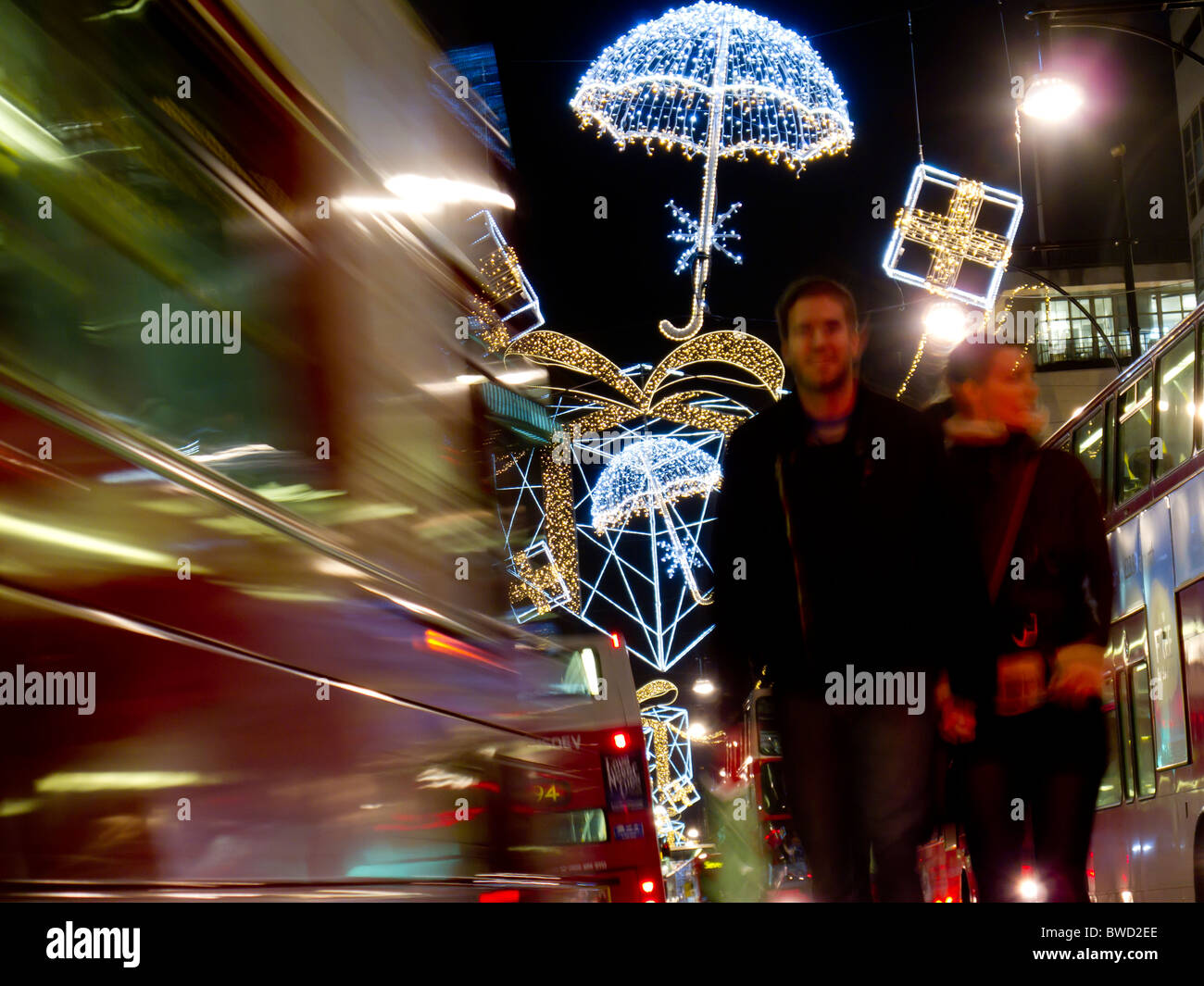 London Oxford Street le luci di Natale 2010 Foto Stock