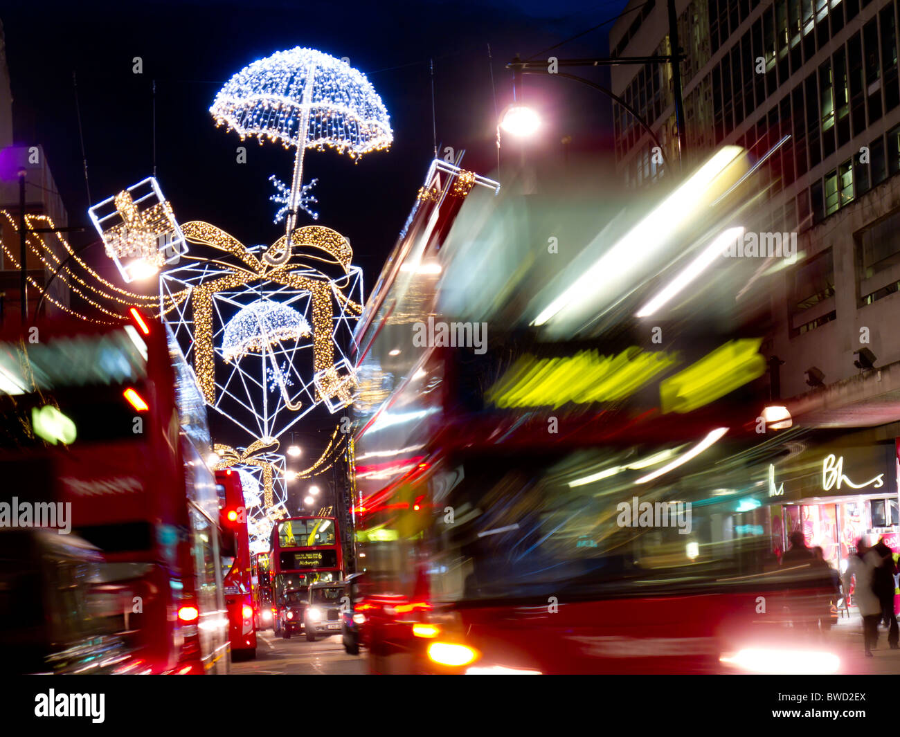 London Oxford Street le luci di Natale 2010 Foto Stock