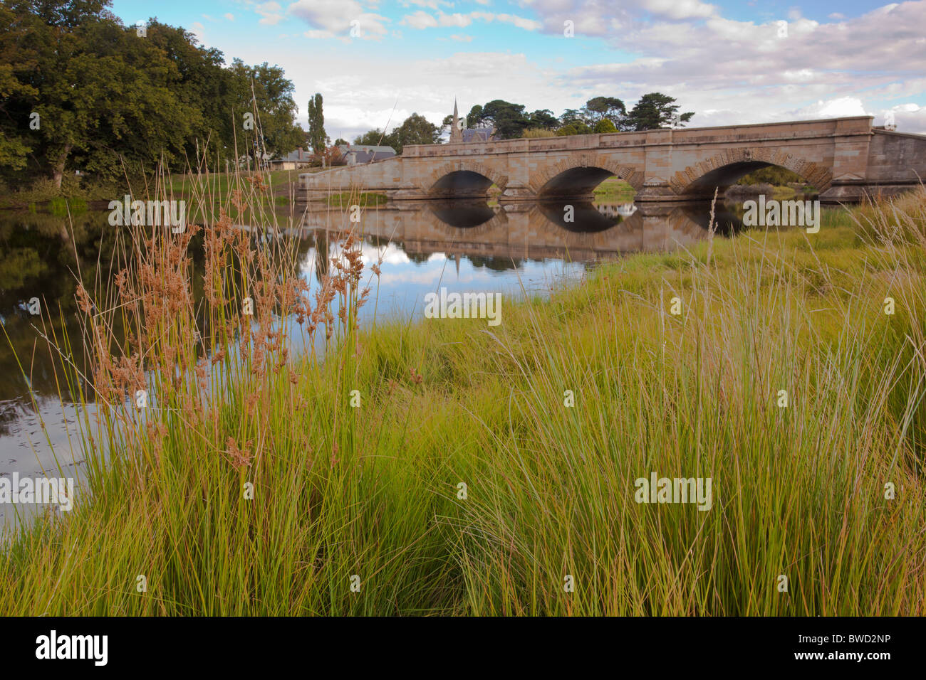 Trusty ponte costruito a Ross, Central Tasmania Foto Stock