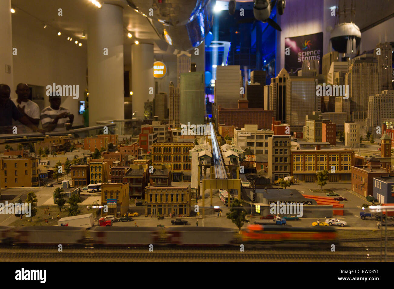 Modello di treno presentano, il Museo della Scienza e dell'industria, trasporto gallery, Chicago, USA Foto Stock