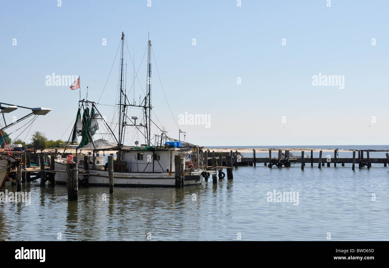 Barca da pesca nel golfo del Messico in Biloxi Mississippi Foto Stock