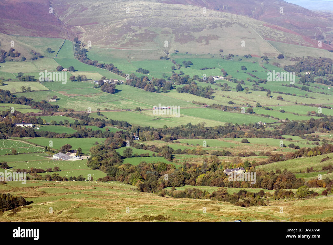 Edale nella speranza Valle Parco Nazionale di Peak District Derbyshire Inghilterra Foto Stock