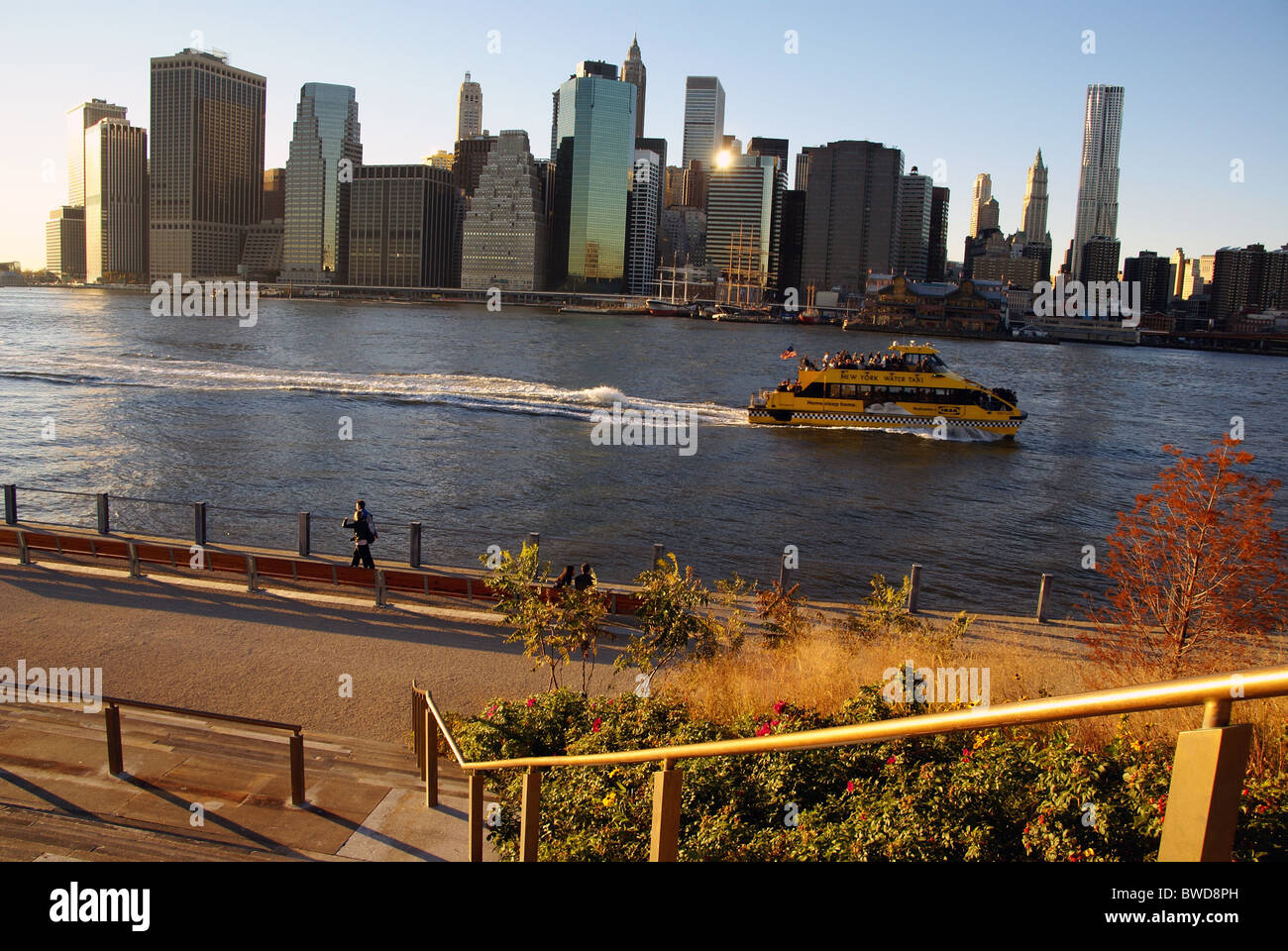 Vista del centro cittadino di Manhattan da Brooklyn, NY Foto Stock