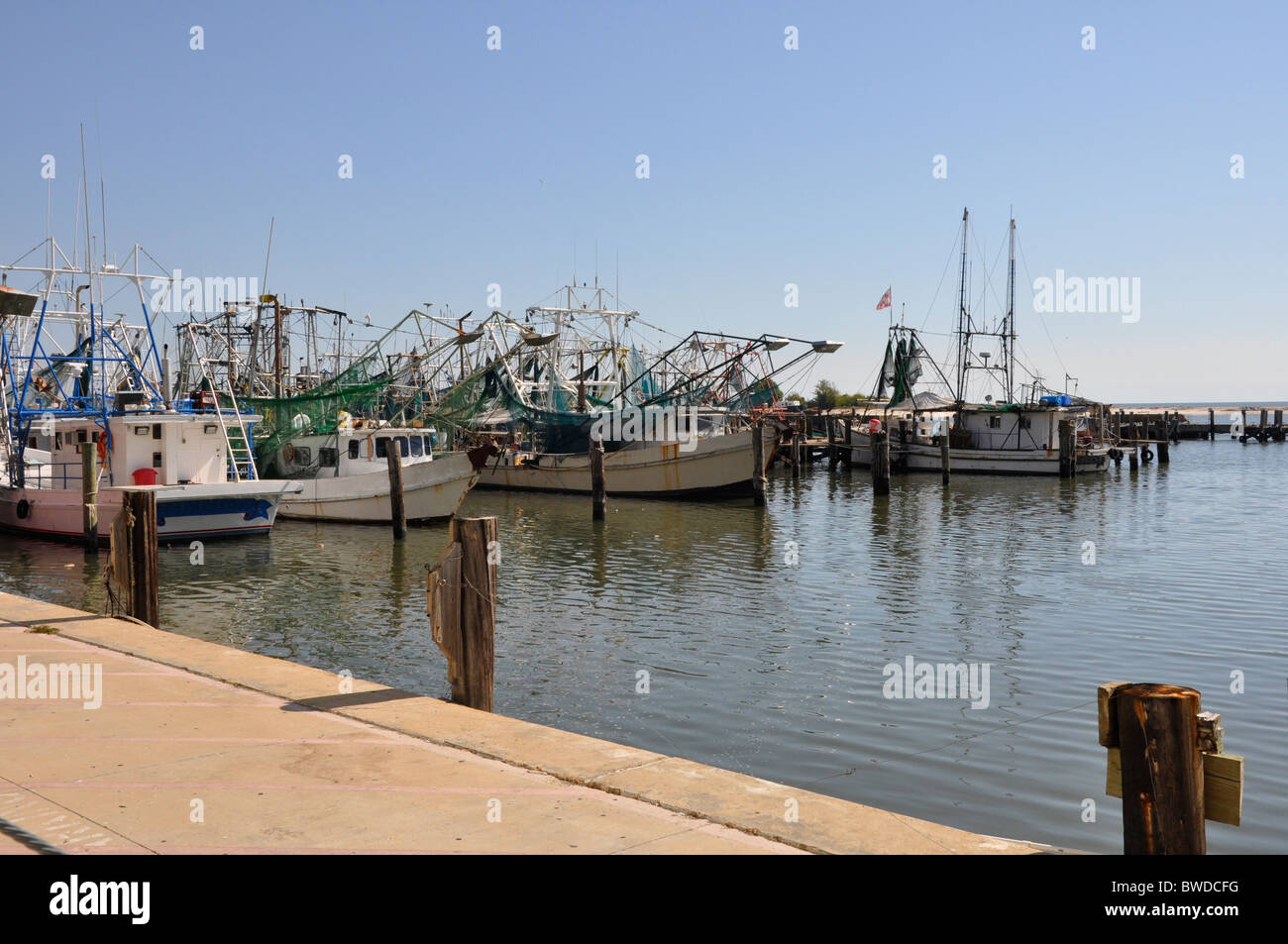 Barche da pesca nel golfo del Messico in Biloxi Mississippi Foto Stock