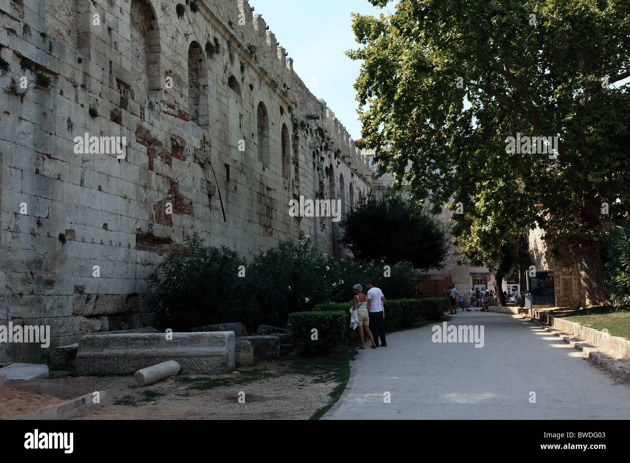 Muro della Città Vecchia città di Spalato, Croazia. Foto Stock