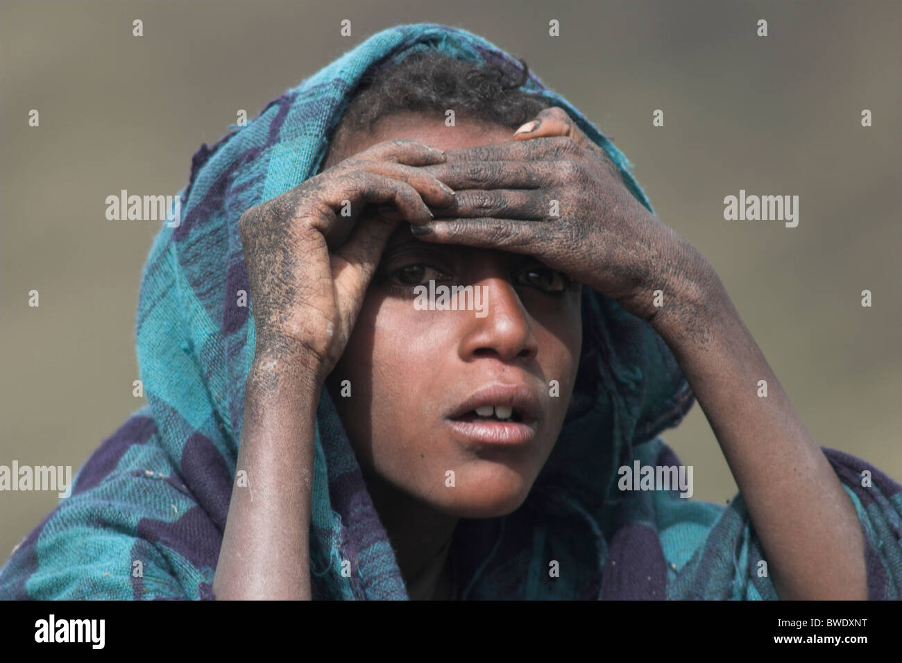 Ritratto di ragazzo etiope Foto Stock