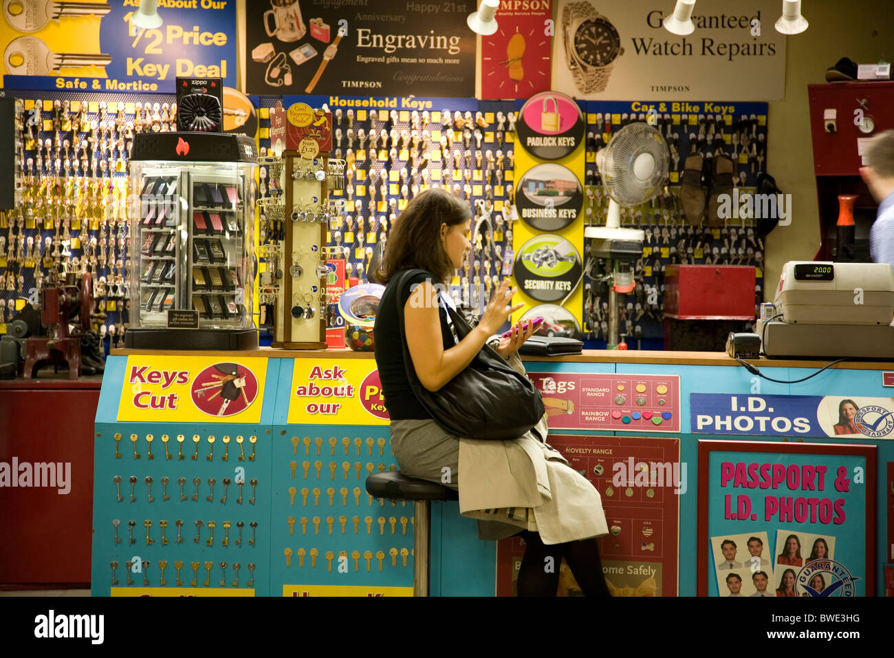 Leicester Square Keycutter sotterraneo Foto Stock