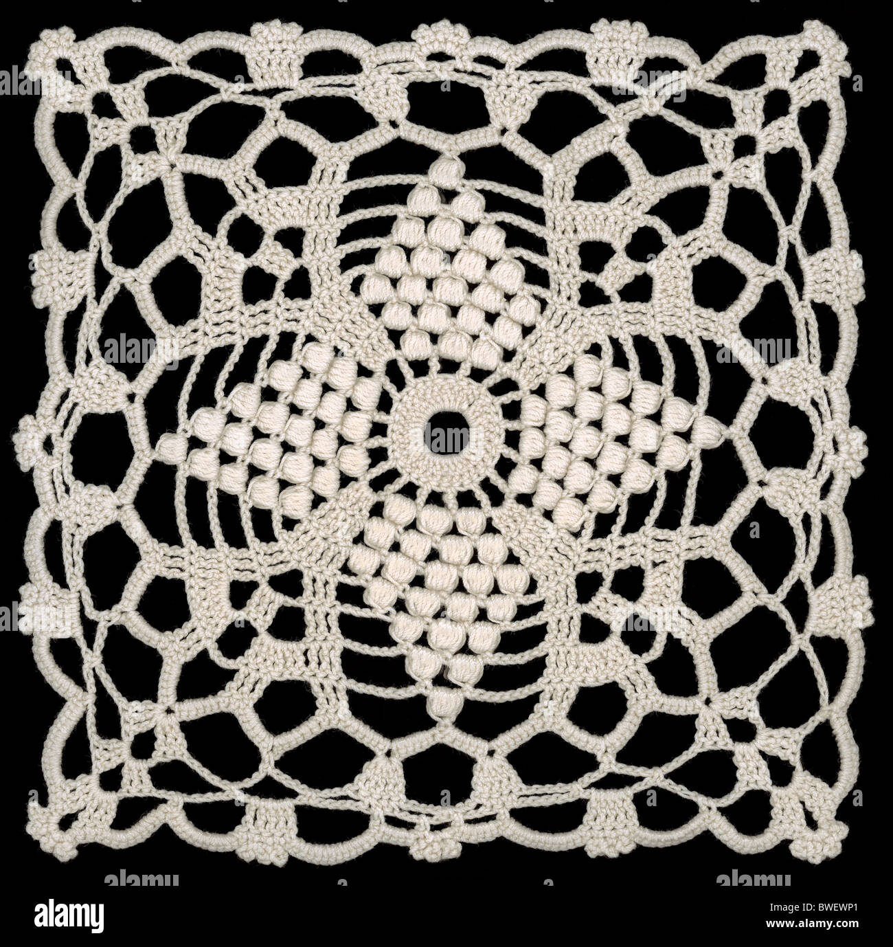 Piazza retrò ricamo centrino modello di pizzo Foto Stock