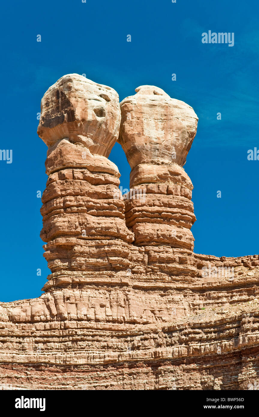 Scogli gemelli, Bluff, Northern Utah, Stati Uniti d'America Foto Stock