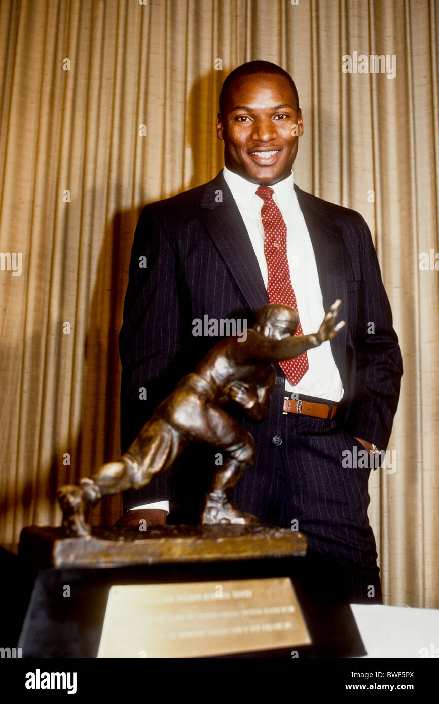 Bo Jackson vincitore del 1985 Heisman Trophy. Foto Stock