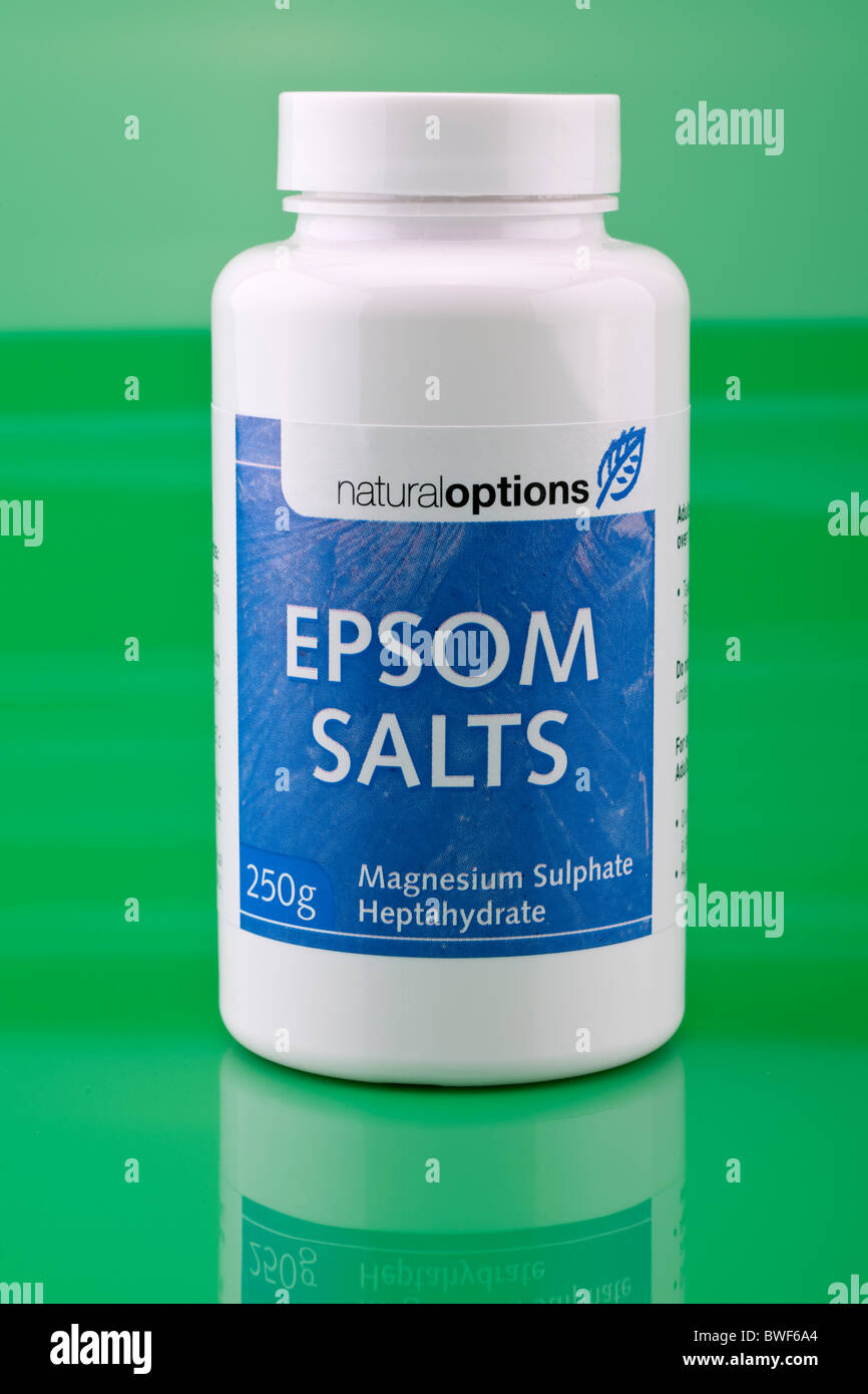 250 mg di contenitore di opzioni naturali i sali di Epsom Foto Stock