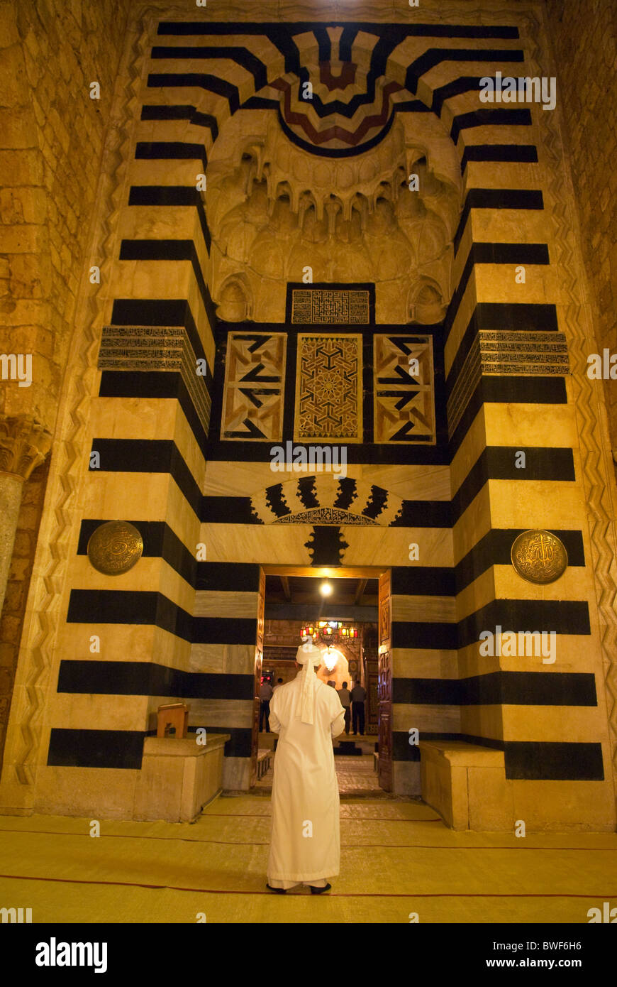 All'interno del SER Mamluk Taynal moschea, Tripoli, Libano. Foto Stock